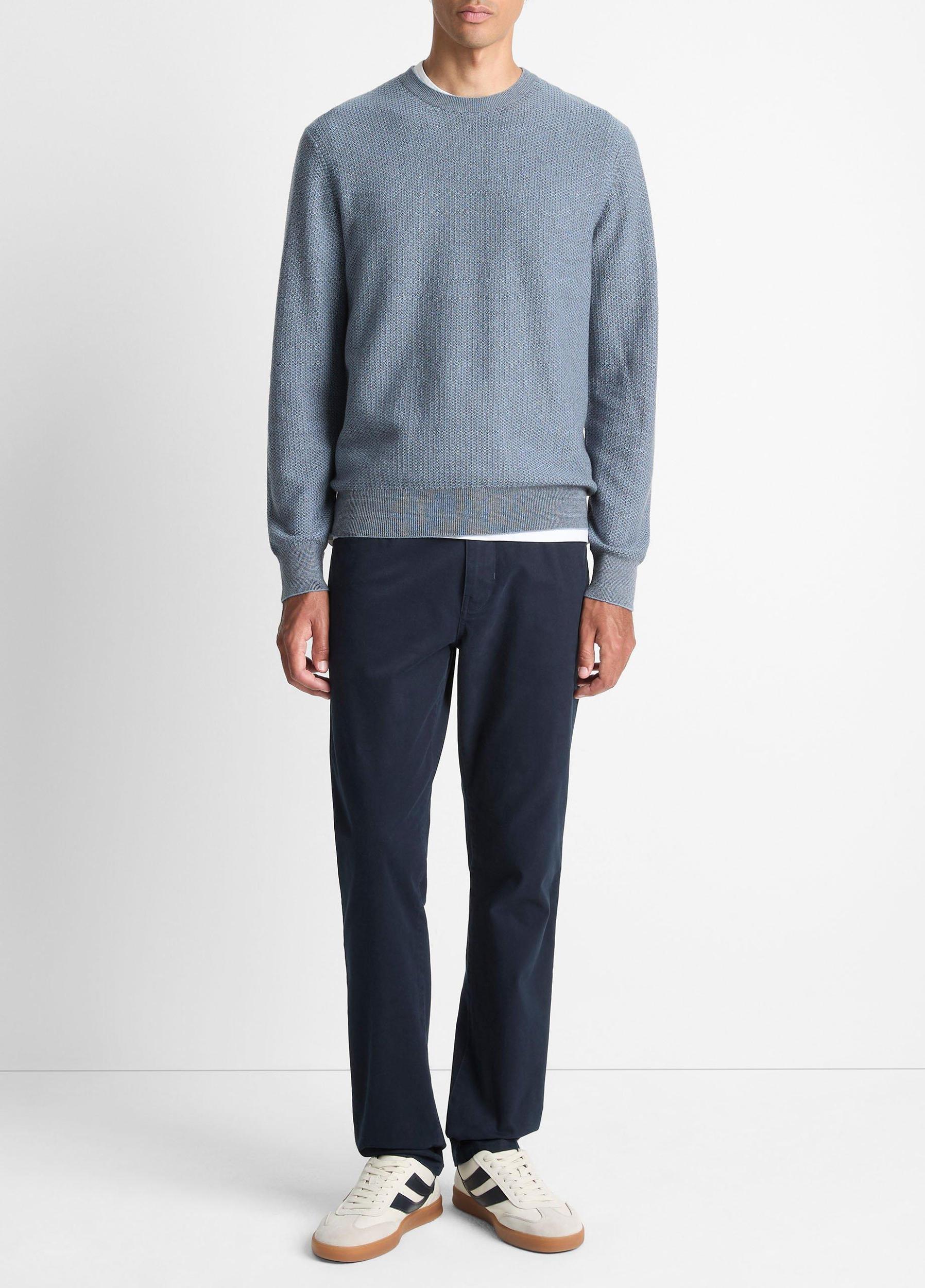 Geo-Jacquard Wool-Blend Crew Neck Sweater Product Image