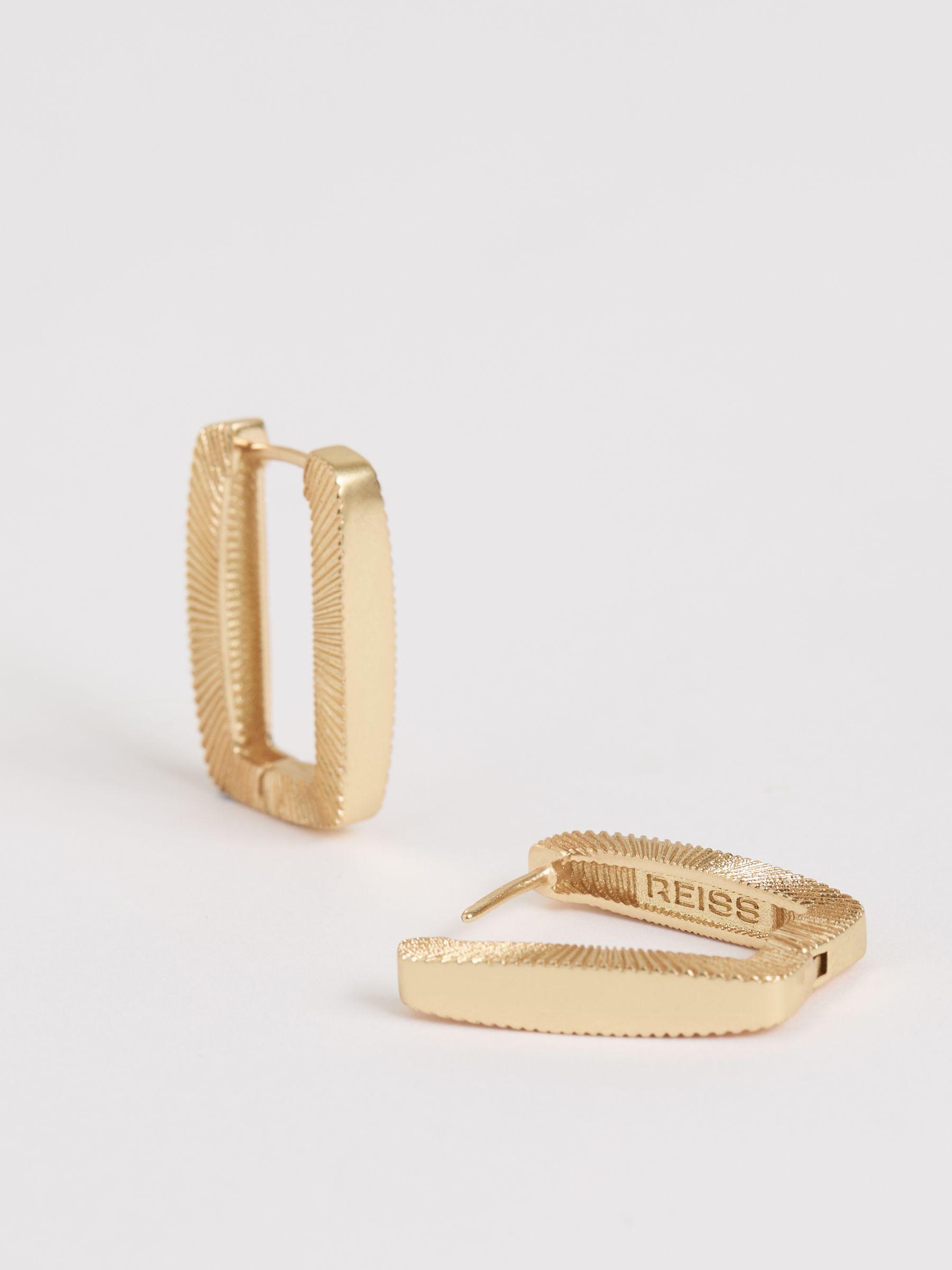 Geometric Hoop Earrings in Gold Tone Product Image