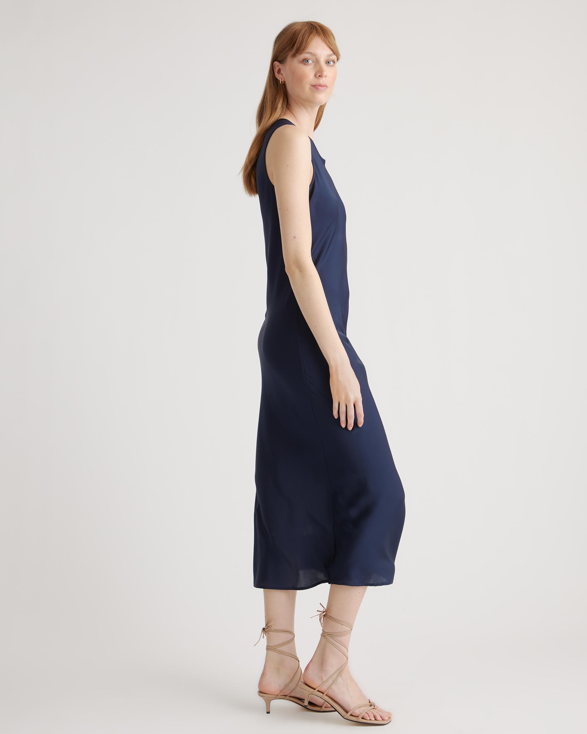 Quince | Women's Washable Stretch Silk Tank Top Midi Dress Product Image