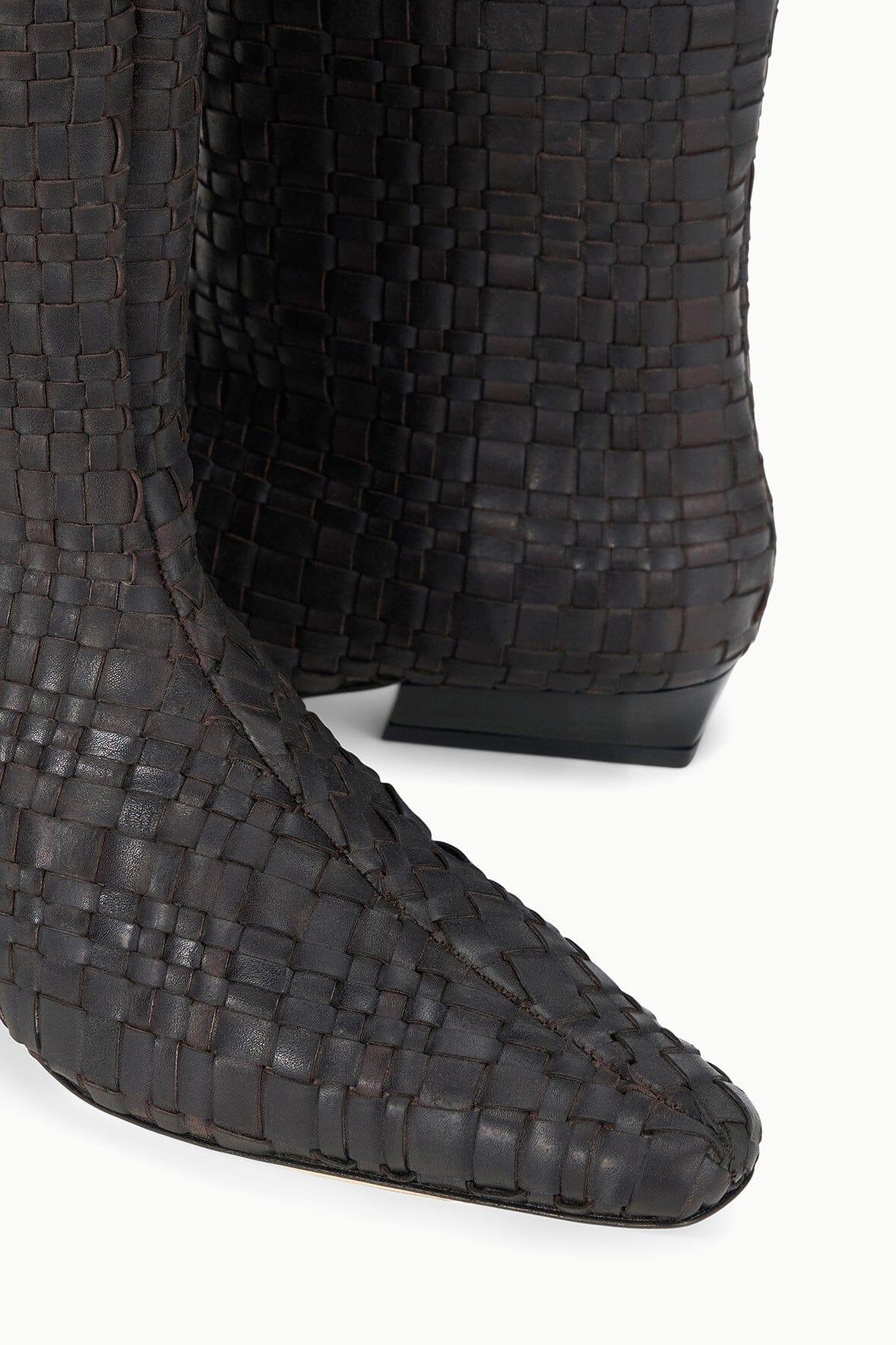 WALLY FLAT BOOT | ESPRESSO WOVEN LEATHER Product Image