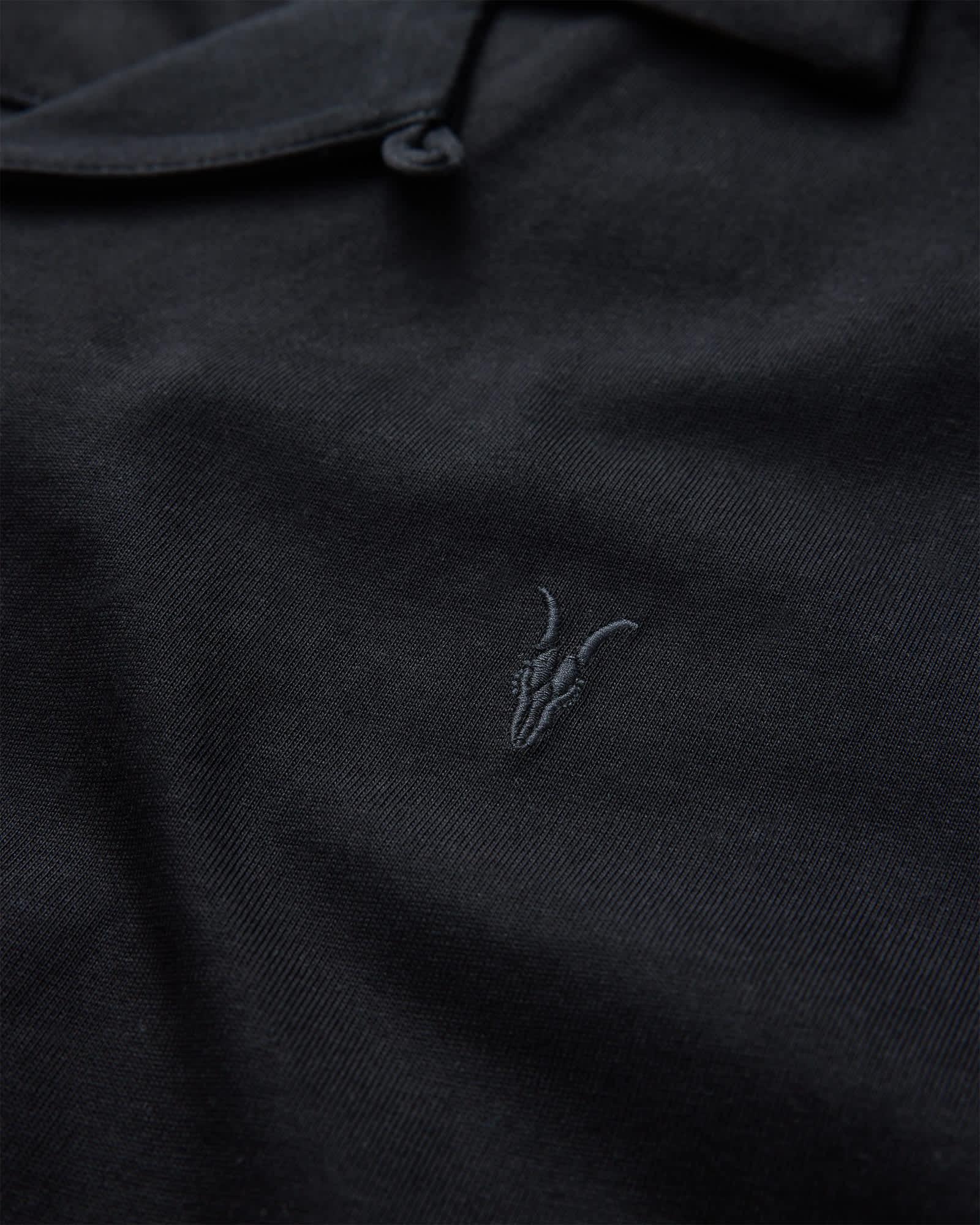 Hudson Relaxed Fit Ramskull Shirt Black | ALLSAINTS US Product Image
