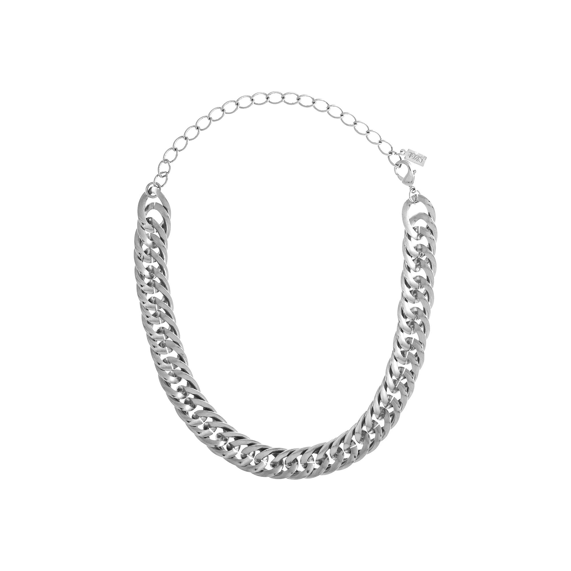 1928 Silver Tone Curb Link Chain Choker Necklace, Womens, Gray Product Image
