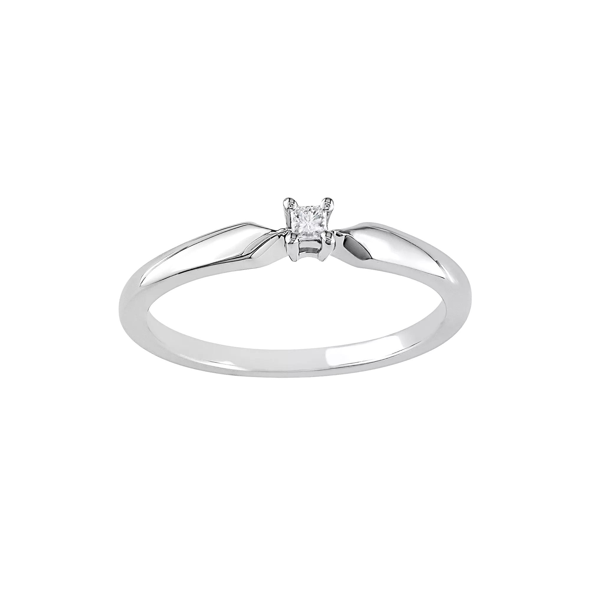 Stella Grace Sterling Silver Princess-Cut Diamond Accent Solitaire Ring, Women's,  Product Image