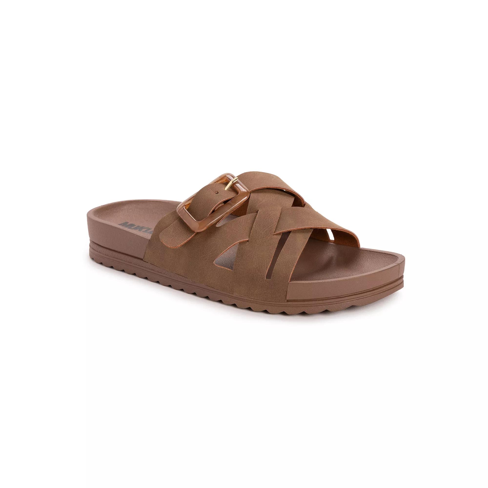 MUK LUKS Grand Shayna Womens Slide Sandals Brown Product Image