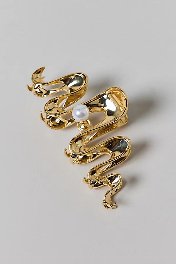 Pearl Squiggle Metal Claw Clip Womens at Urban Outfitters Product Image