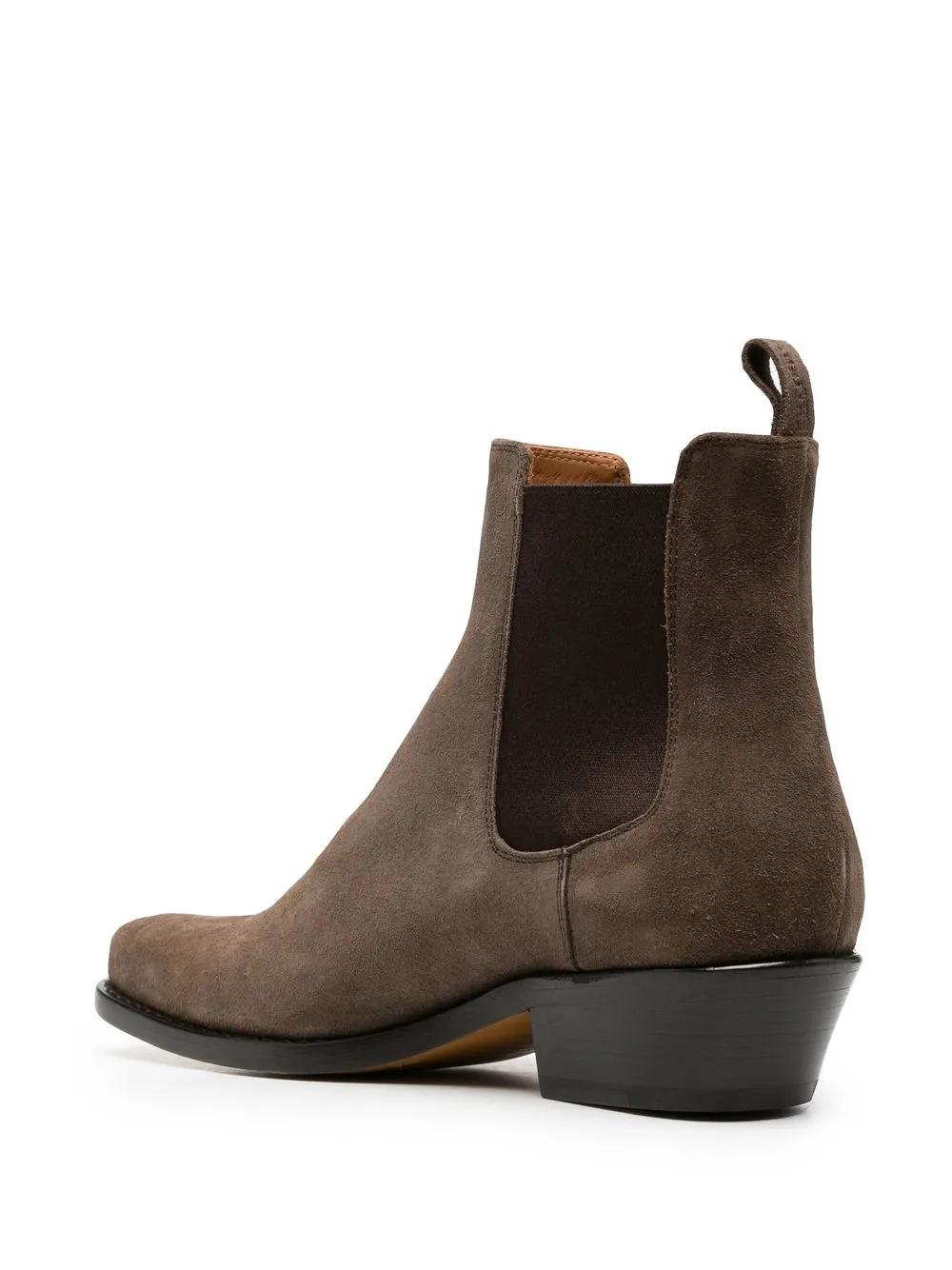 square-toe suede boots Product Image