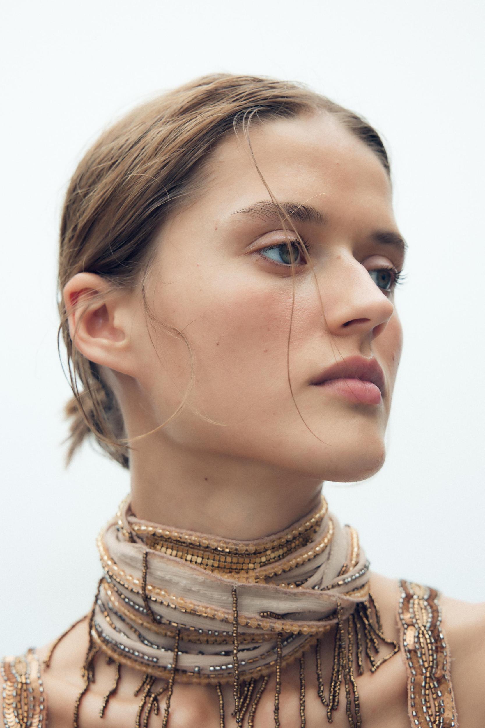 BEADED LIGHTWEIGHT SCARF Product Image