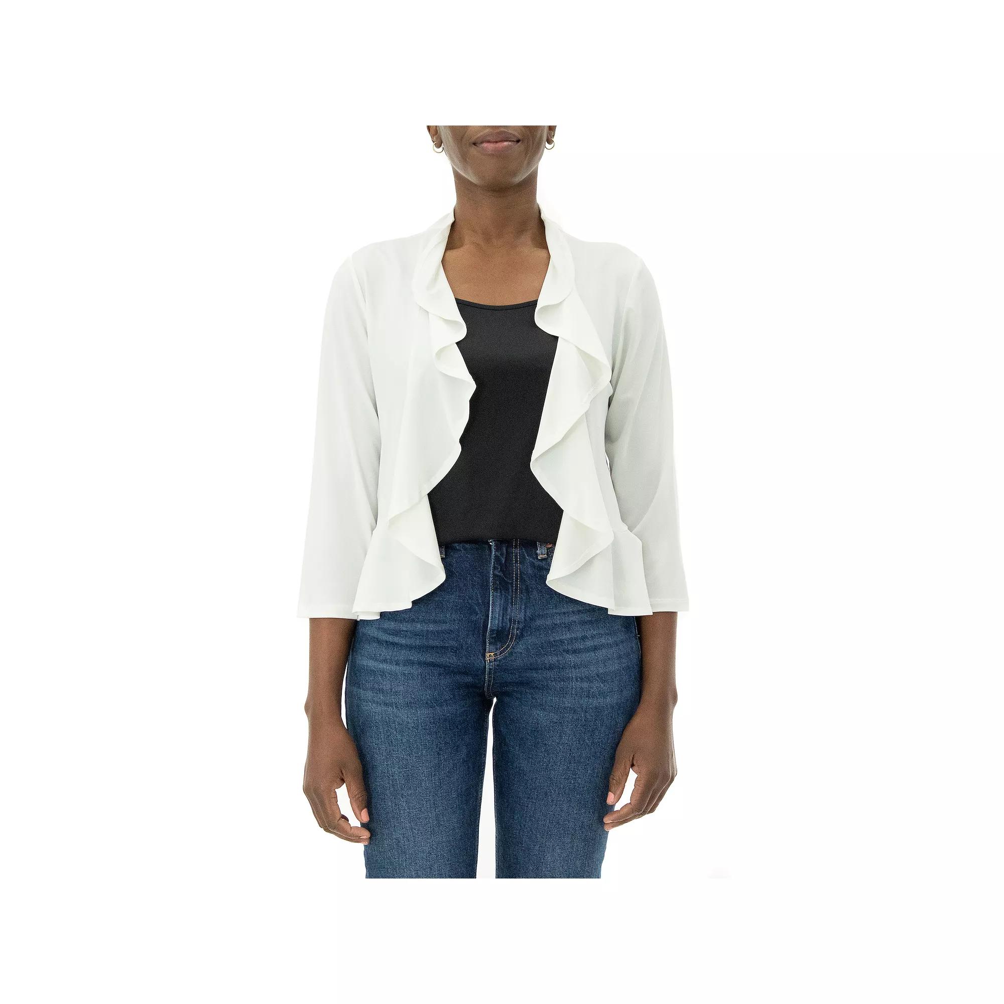 Women's Nina Leonard Draped Sheer Back Bolero,  Product Image