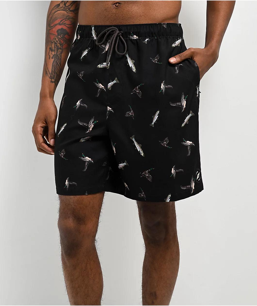 Dravus Kingfisher Black Board shorts Product Image