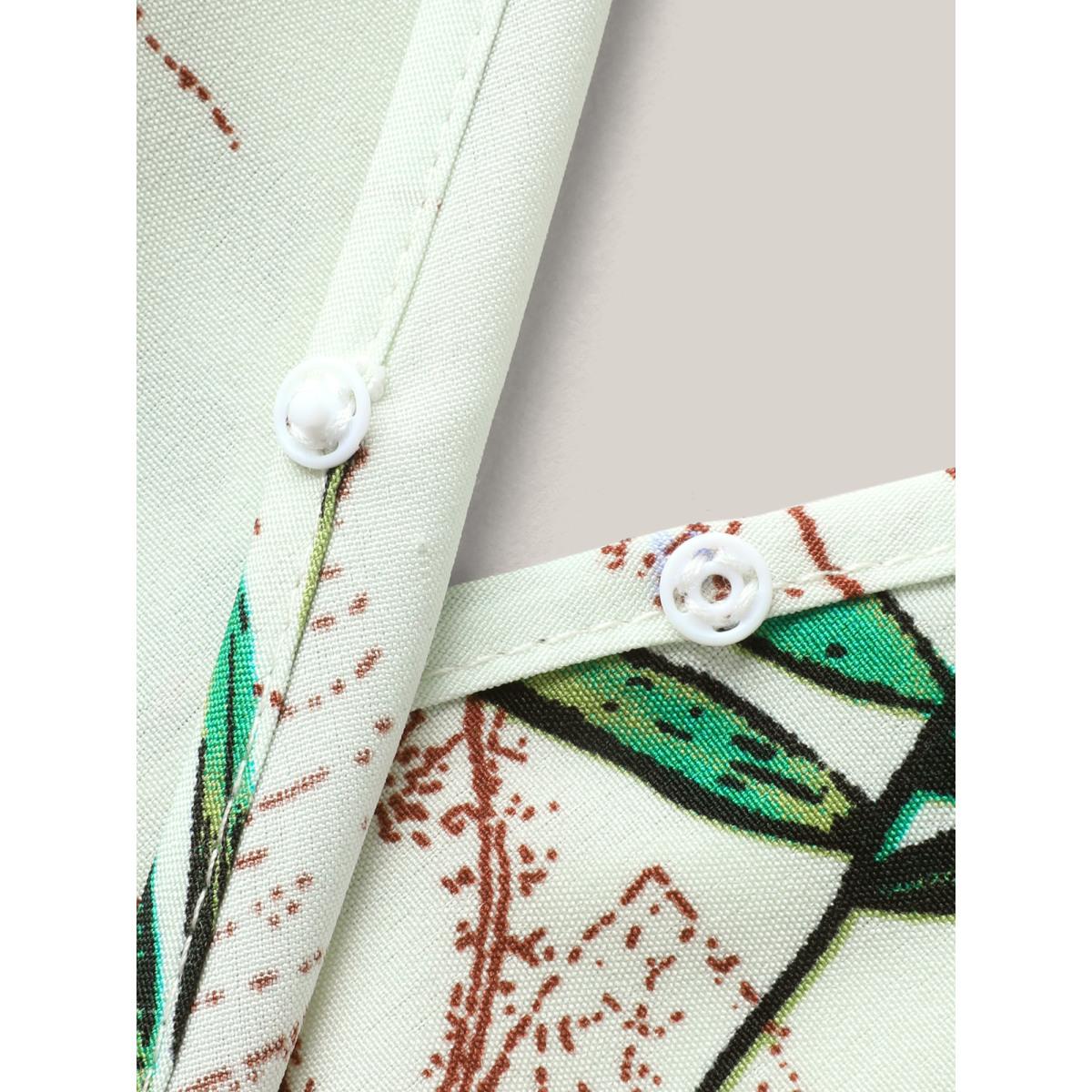 Plus Size Emerald Tropical Print Surplice Neck Back Tie Jumpsuit Women Resort Cap Sleeve V-neck Vacation Loose Jumpsuits BloomChic 10/M Product Image