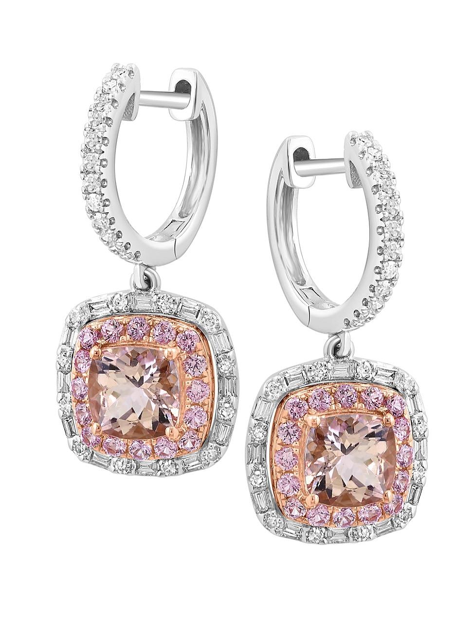 Womens Two-Tone 14K Gold & Multi-Gemstone Drop Earrings Product Image