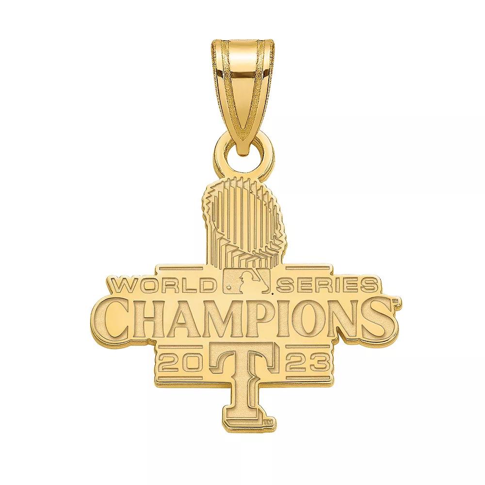 LogoArt 14k Gold Over Sterling Silver 2023 World Series Champs Texas Rangers Small Pendant, Women's Product Image