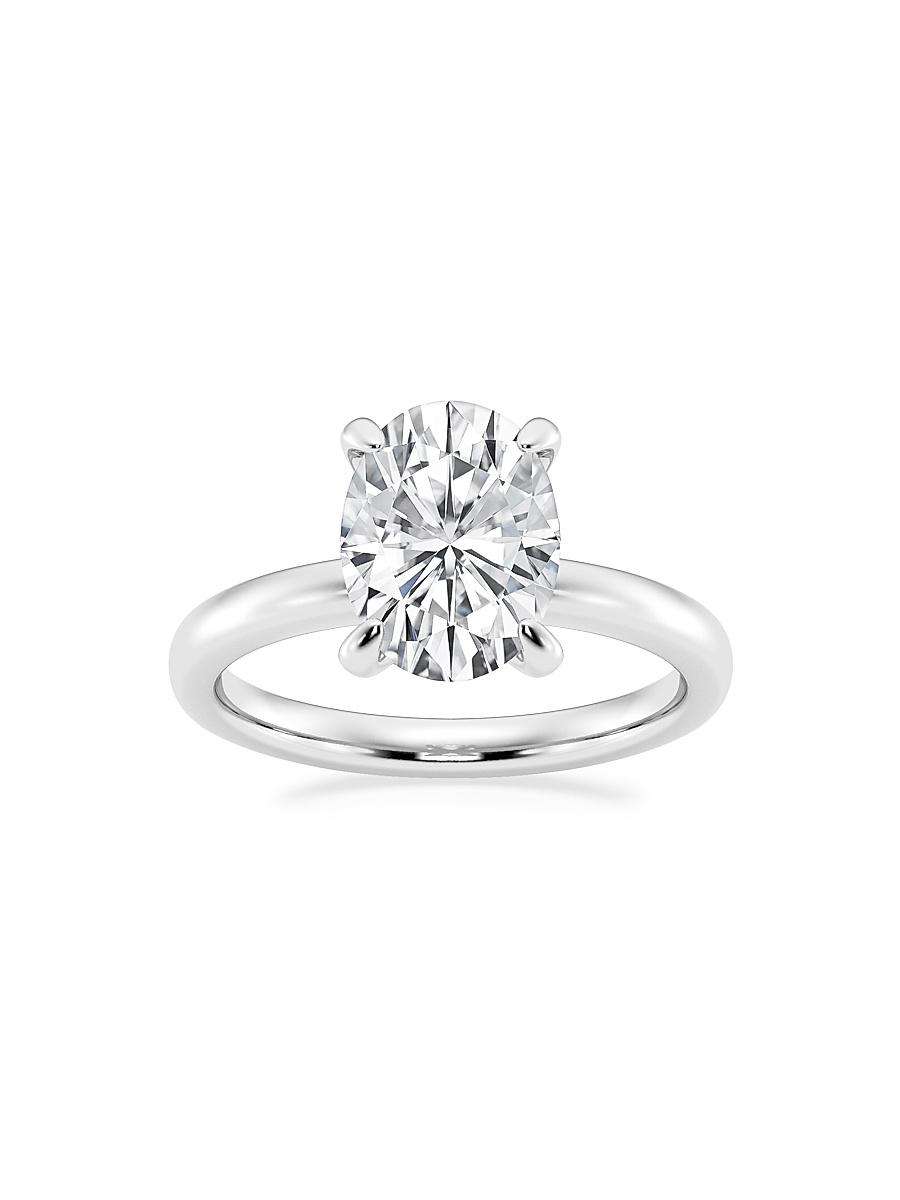 Womens 14K White Gold & Oval Lab-Grown Diamond Solitaire Ring/0.50-5.00 TCW Product Image