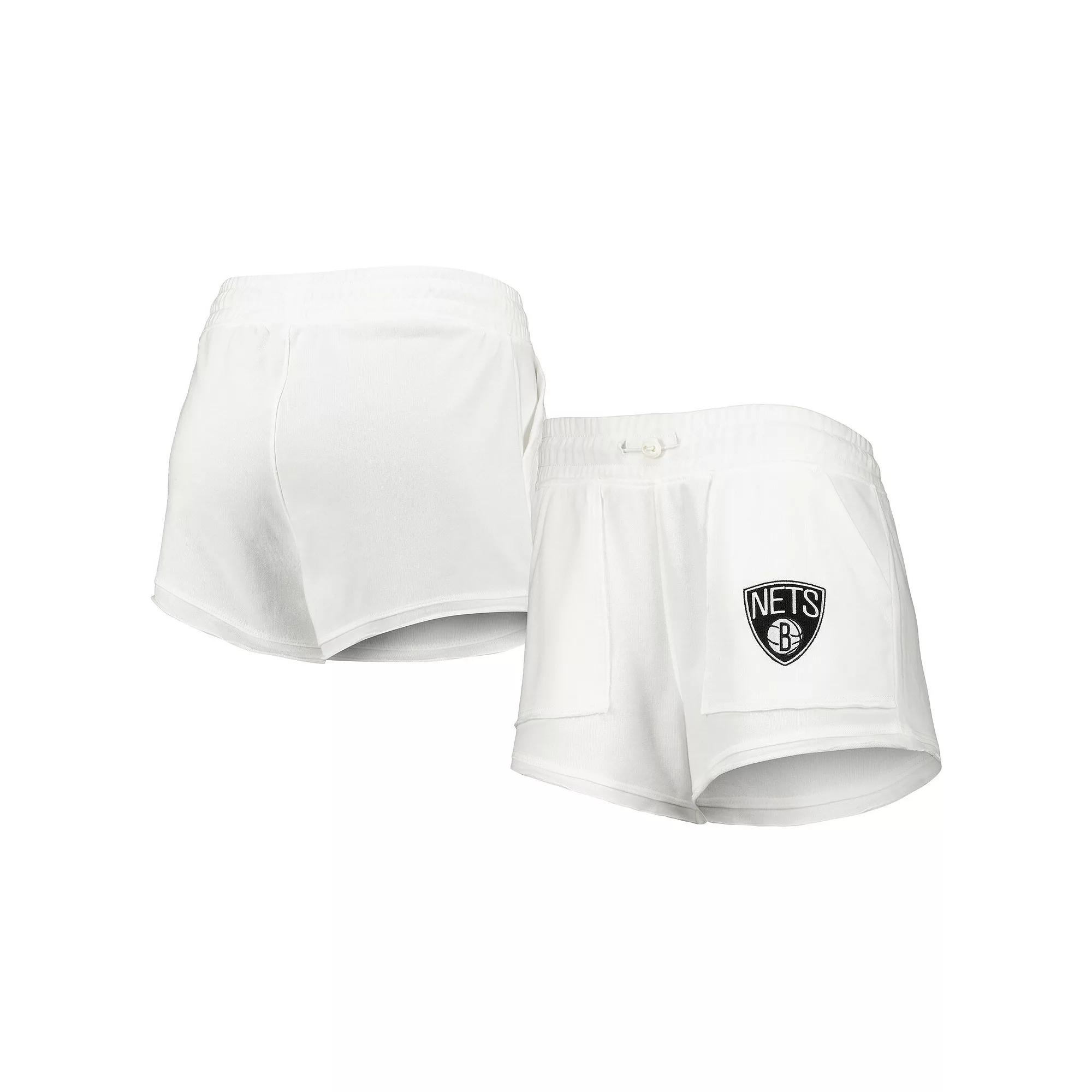 Women's Concepts Sport  White Brooklyn Nets Sunray Shorts, Size: XL Product Image