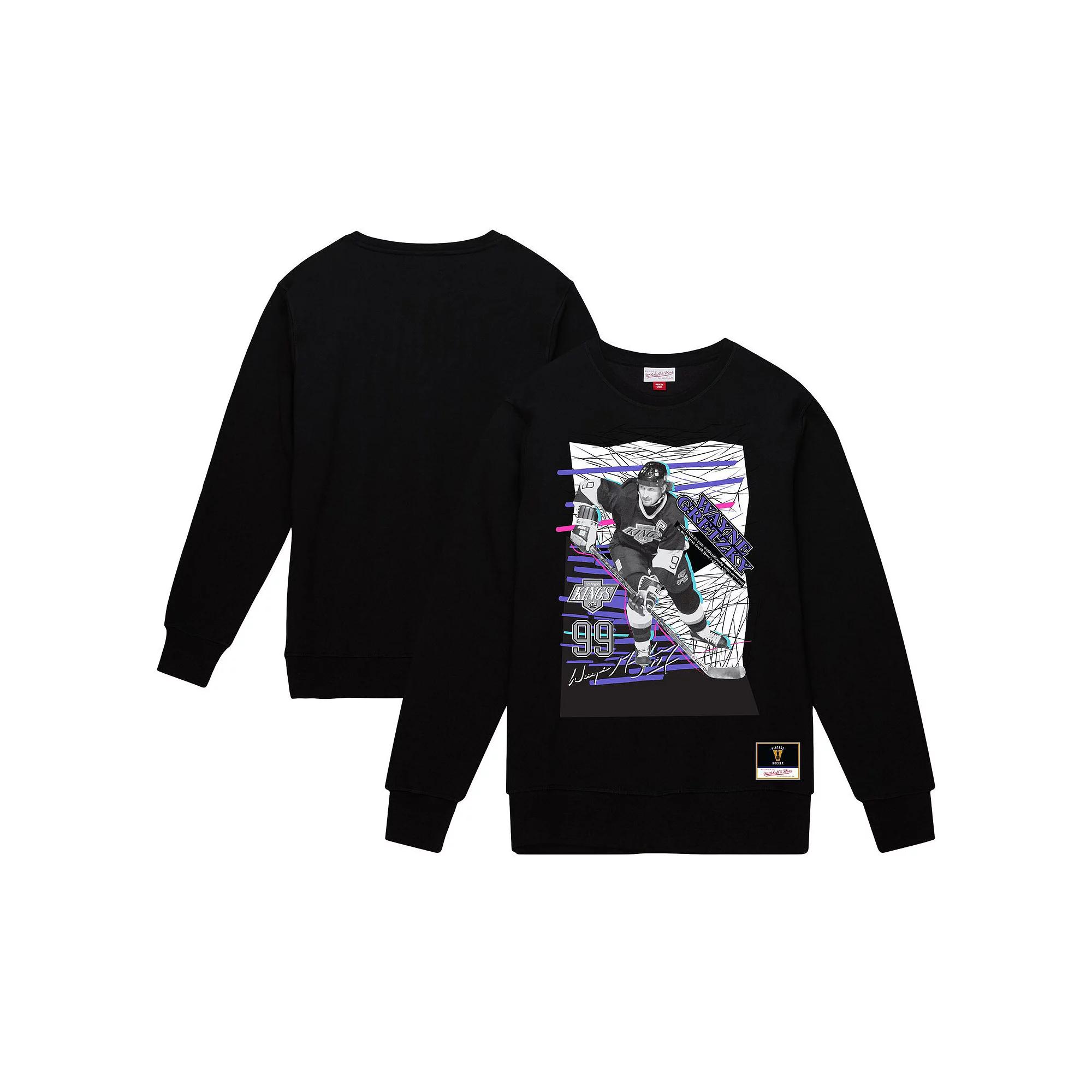 Men's Mitchell & Ness Wayne Gretzky Black Los Angeles Kings Streak Pullover Sweatshirt, Size: 2XL, Kgs Black Product Image