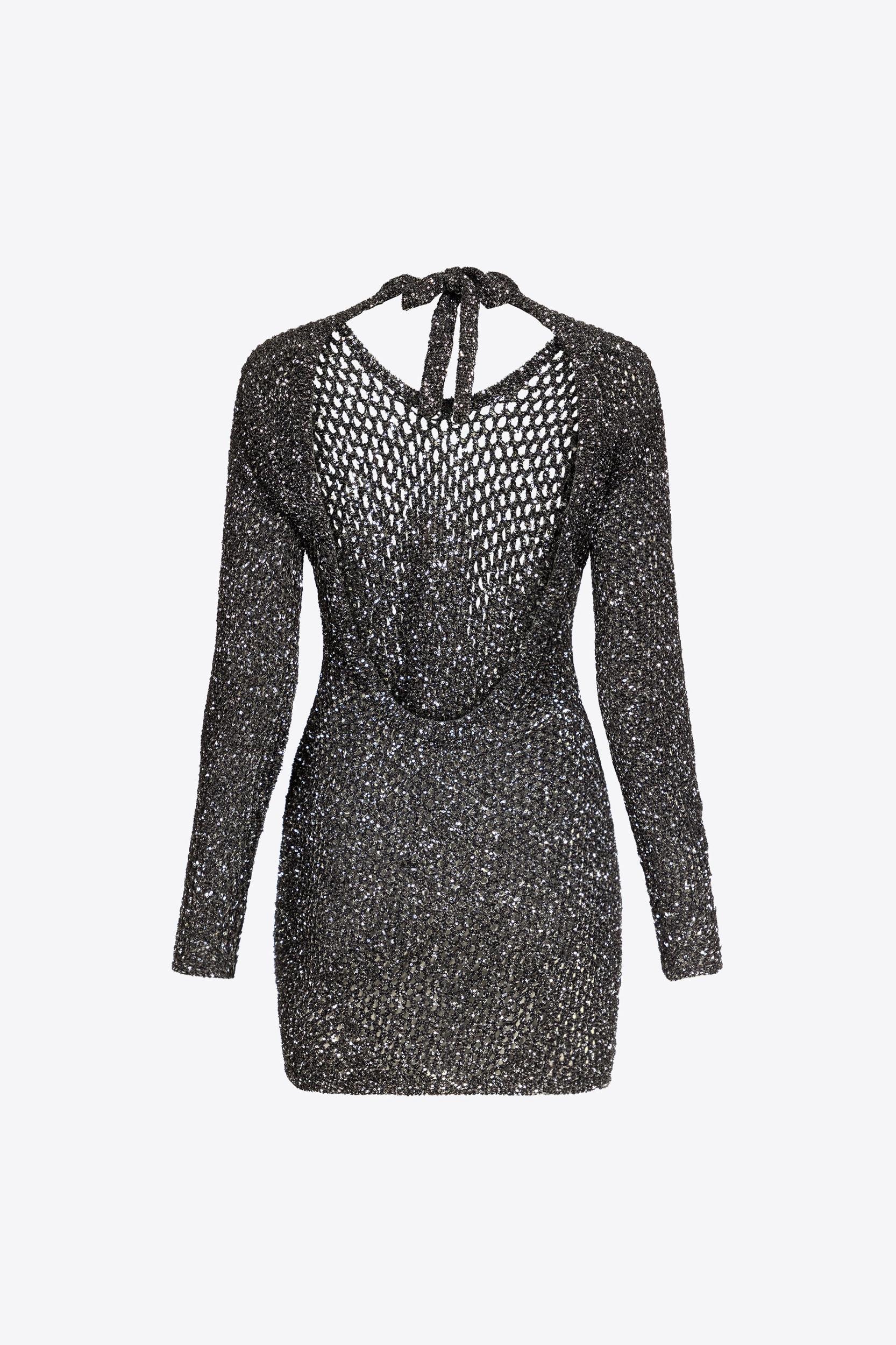 Sequin Crochet Long Sleeve Mini Dress Product Image