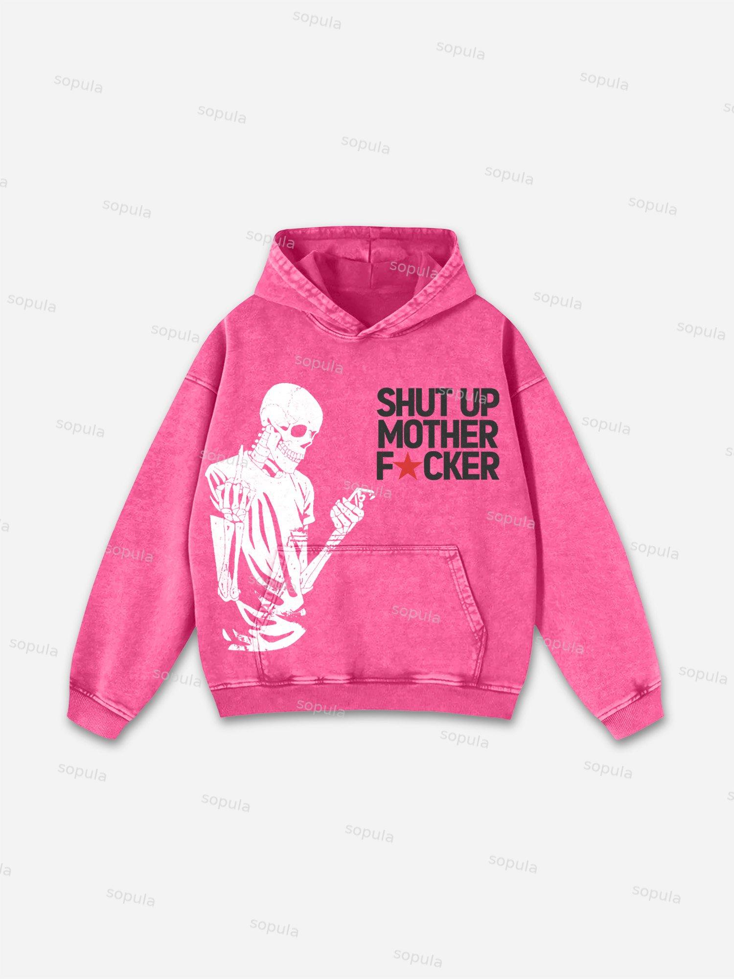 Sopula All You Need Is God Graphic Acid Washed Oversized Hoodie Product Image