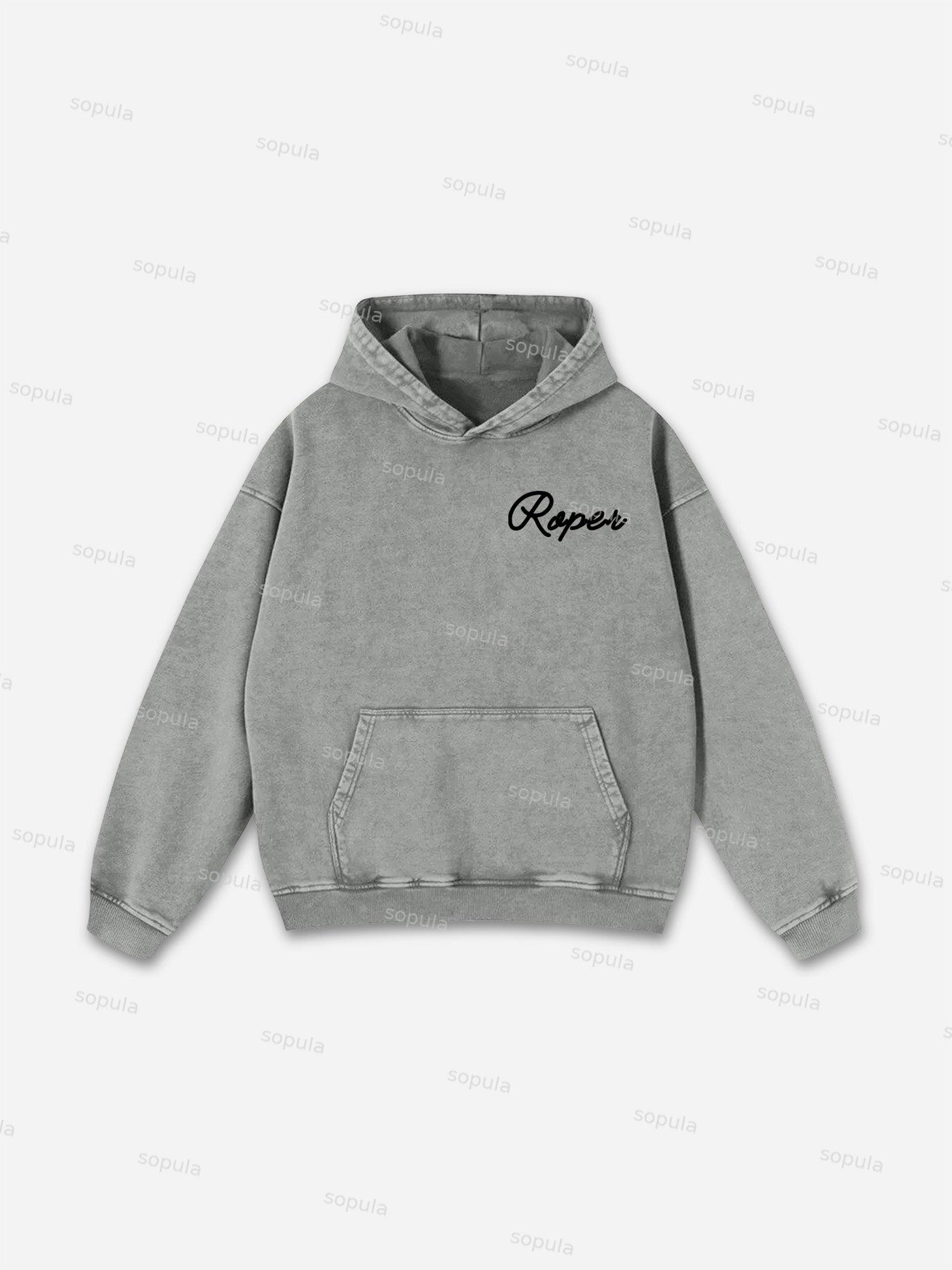 Vintage Dream of Cowboy Graphic Washed Hoodie Product Image