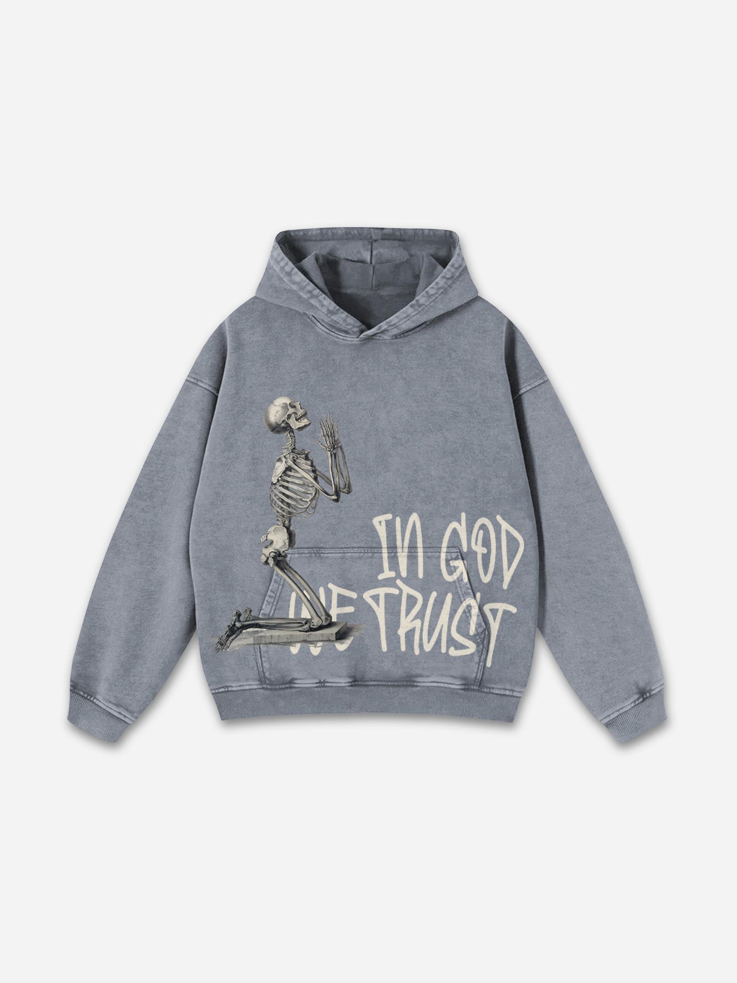 In God We Trust Graphic Print Pink Pullover Hoodie Product Image