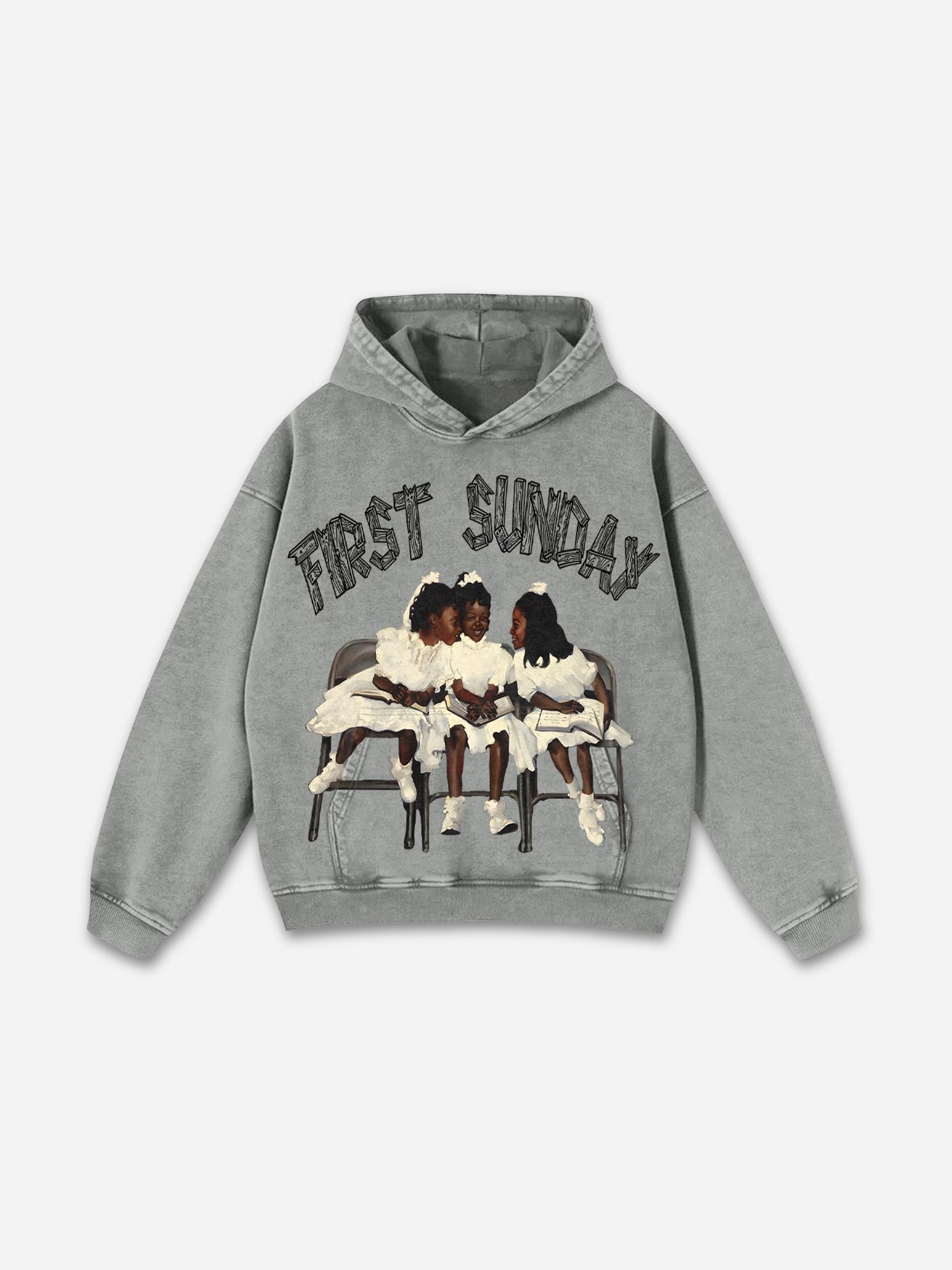 Sopula Vintage Til Death Do Us Part Graphic Acid Washed Hoodie Product Image