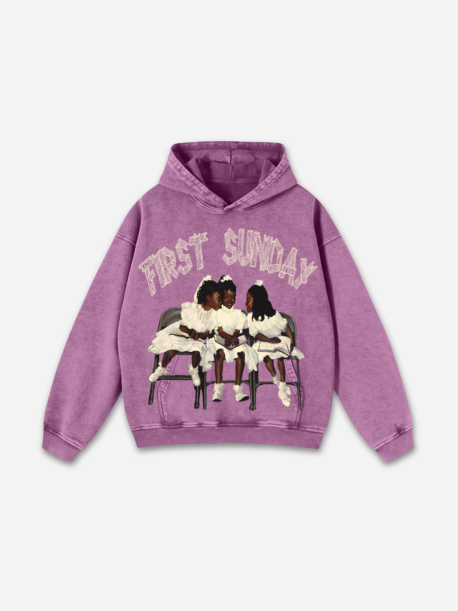 Sopula Vintage Til Death Do Us Part Graphic Acid Washed Hoodie Product Image