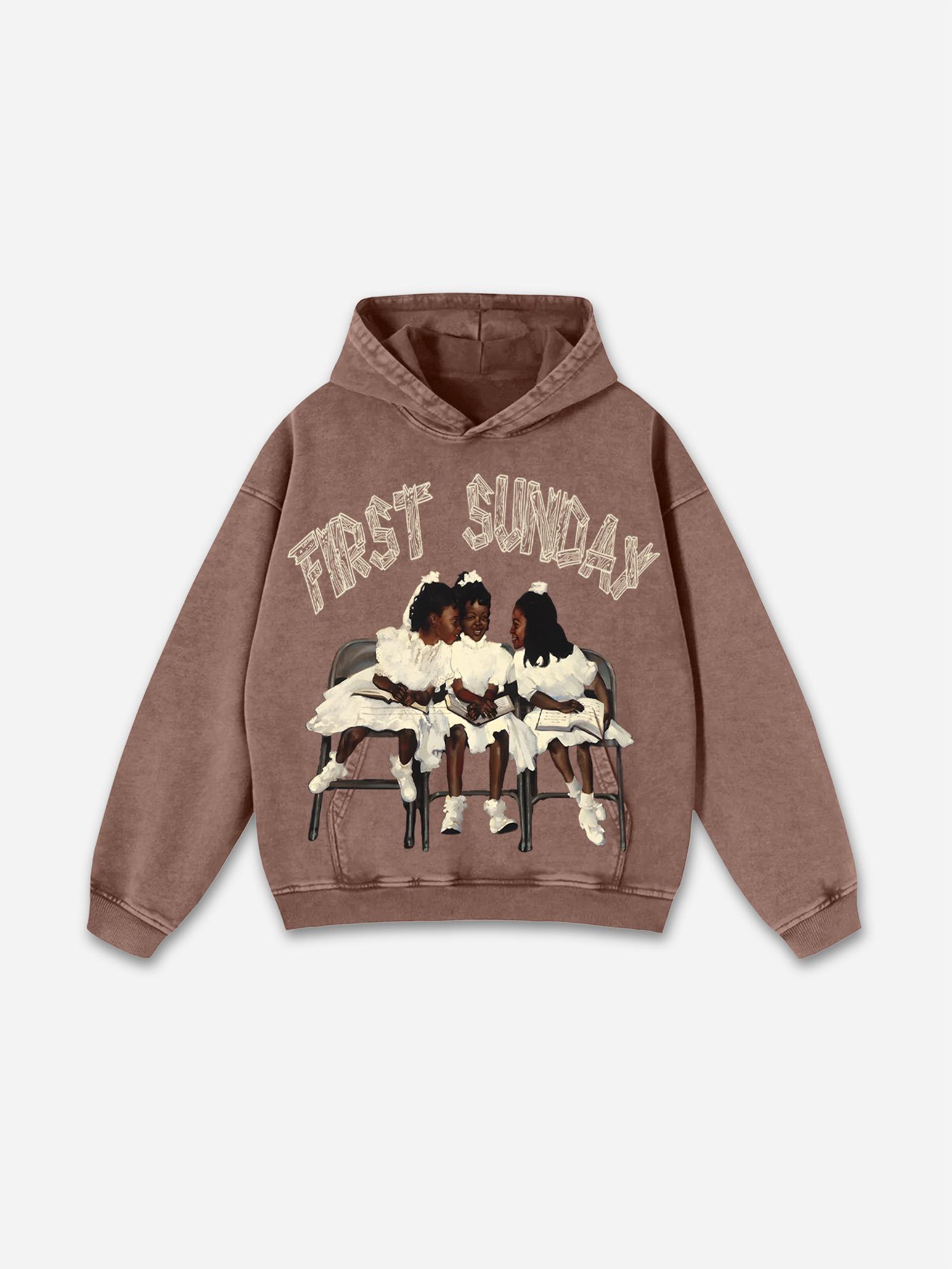 Sopula Vintage Til Death Do Us Part Graphic Acid Washed Hoodie Product Image