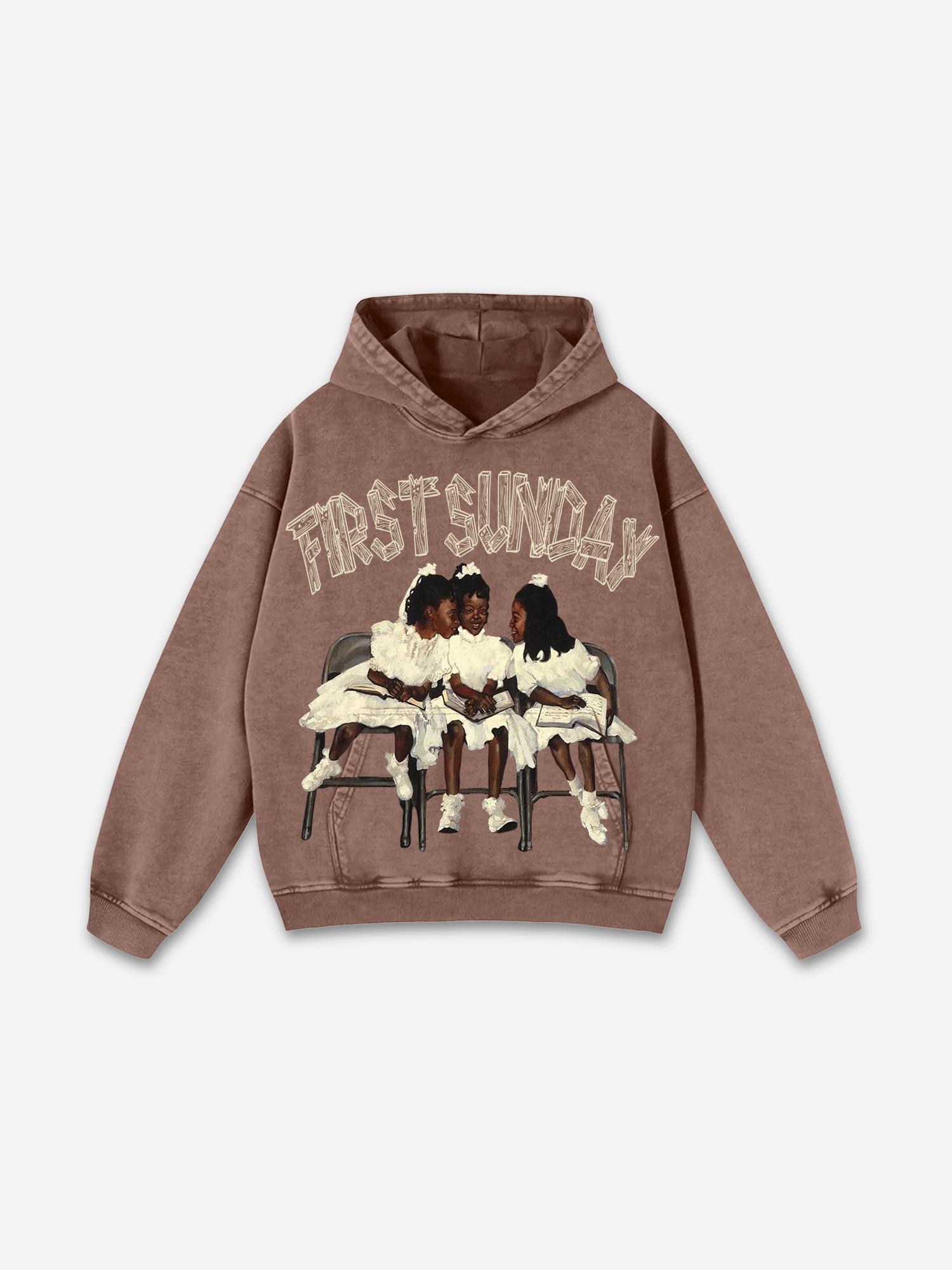 Sopula Vintage Til Death Do Us Part Graphic Acid Washed Hoodie Product Image