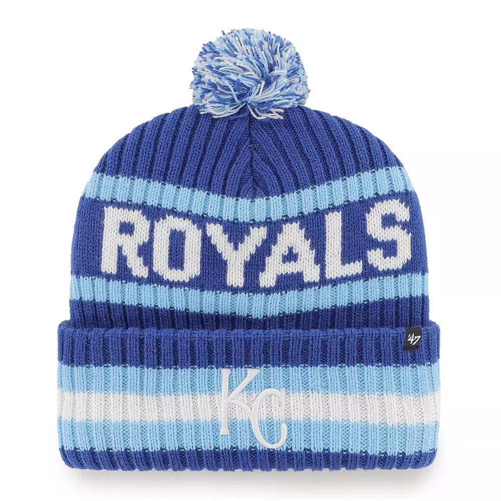 Men's '47 Royal Kansas City Royals Bering Cuffed Knit Hat with Pom, Blue Product Image