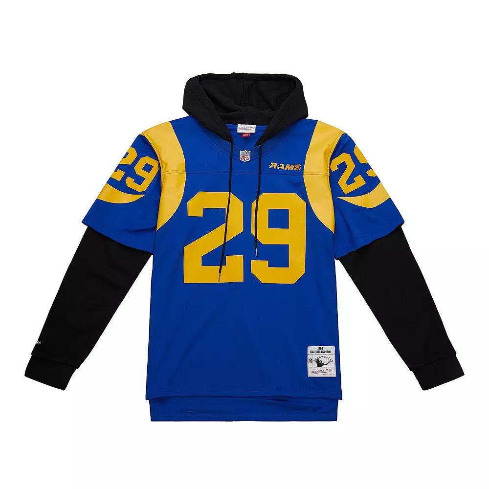 Men's Mitchell & Ness Eric Dickerson Royal Los Angeles Rams Player Name & Number Hoodie Legacy Jersey, Size: Medium, Blue Product Image