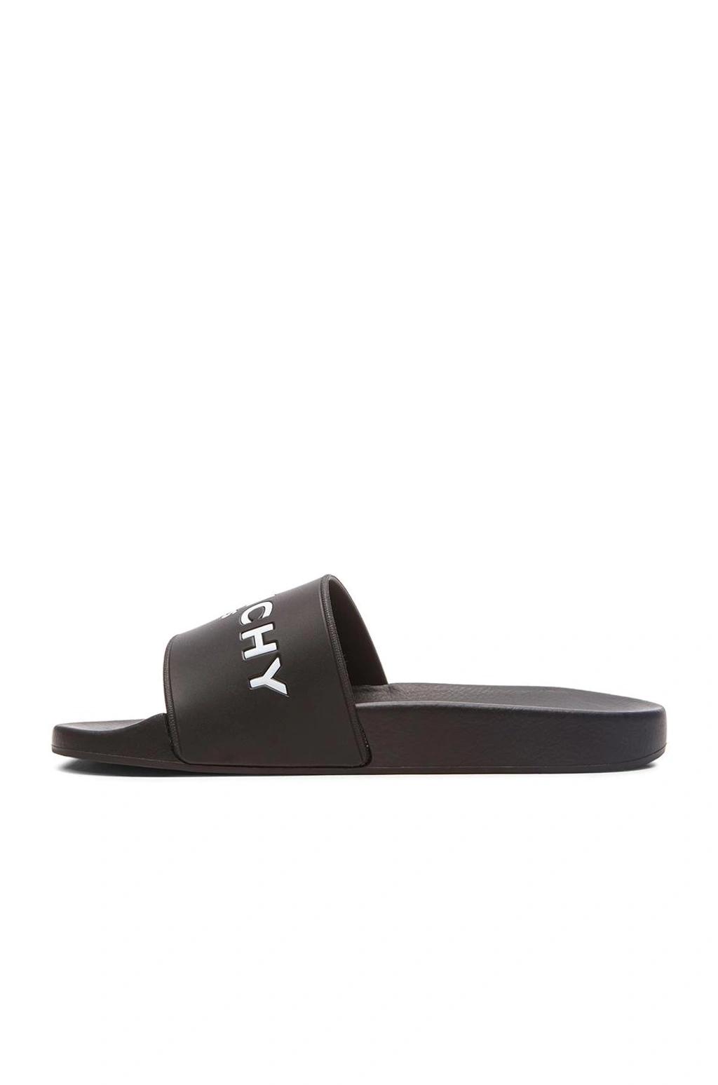 Black Logo-Print Pool Slides Product Image
