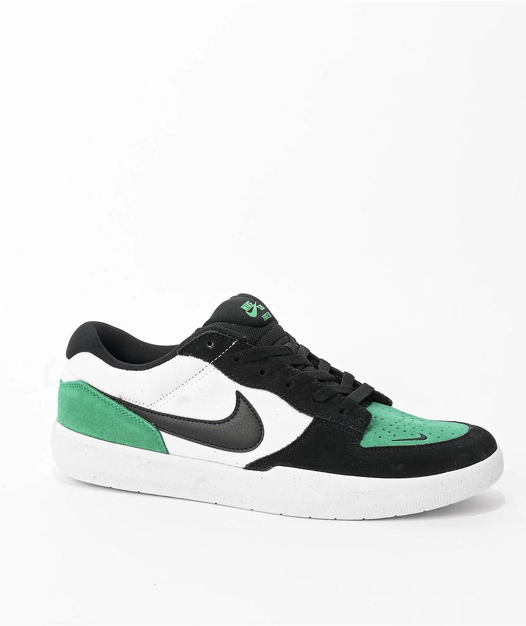 Nike SB Force 58 White, Stadium Green & Black Skate Shoes Product Image