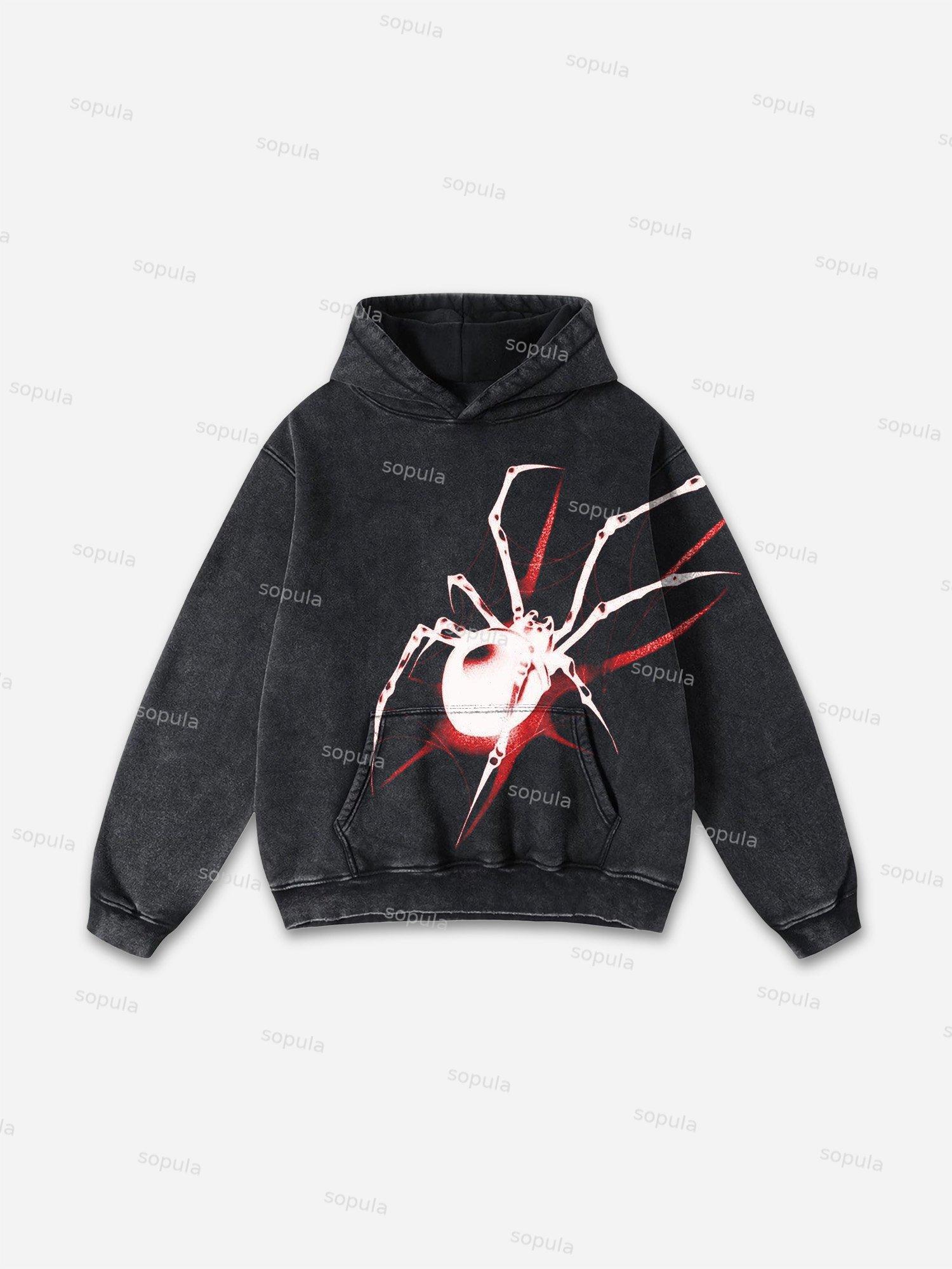 Sopula Tomie Vintage Graphics Washed Distressed Hoodie Product Image