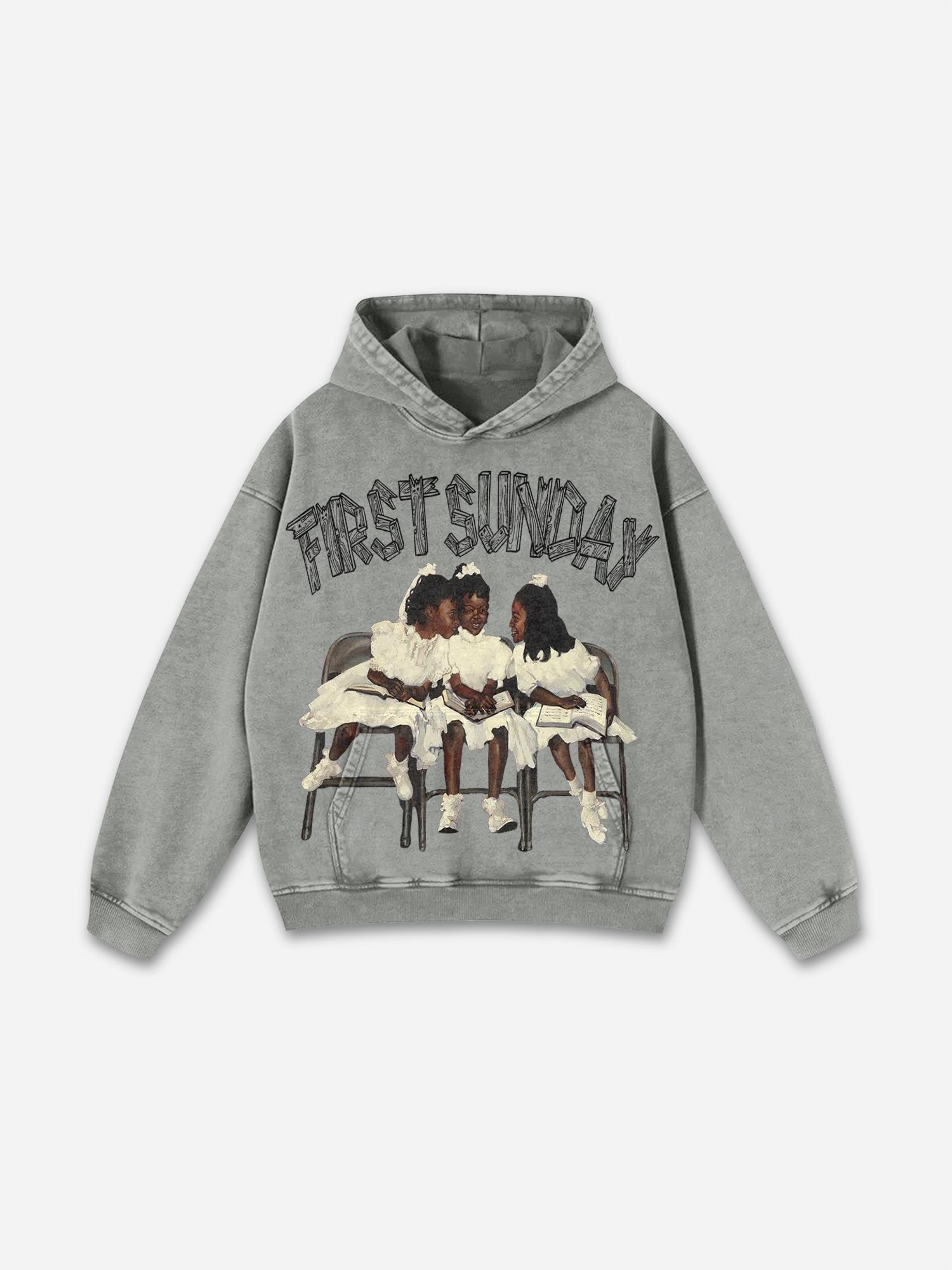 Sopula Vintage Til Death Do Us Part Graphic Acid Washed Hoodie Product Image