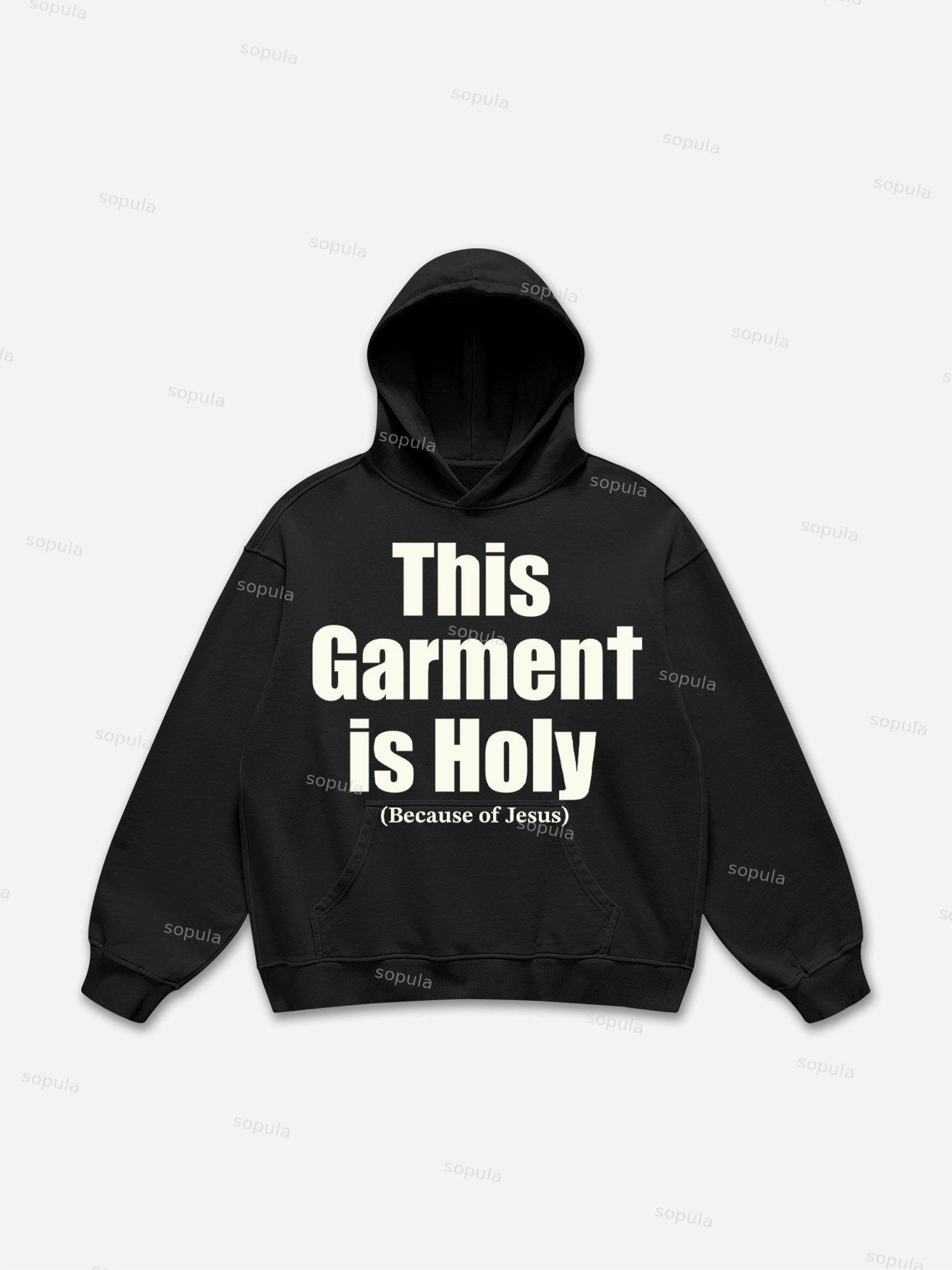 The Sacred Graphic Slogan Transformed By Jesus Hoodie Product Image