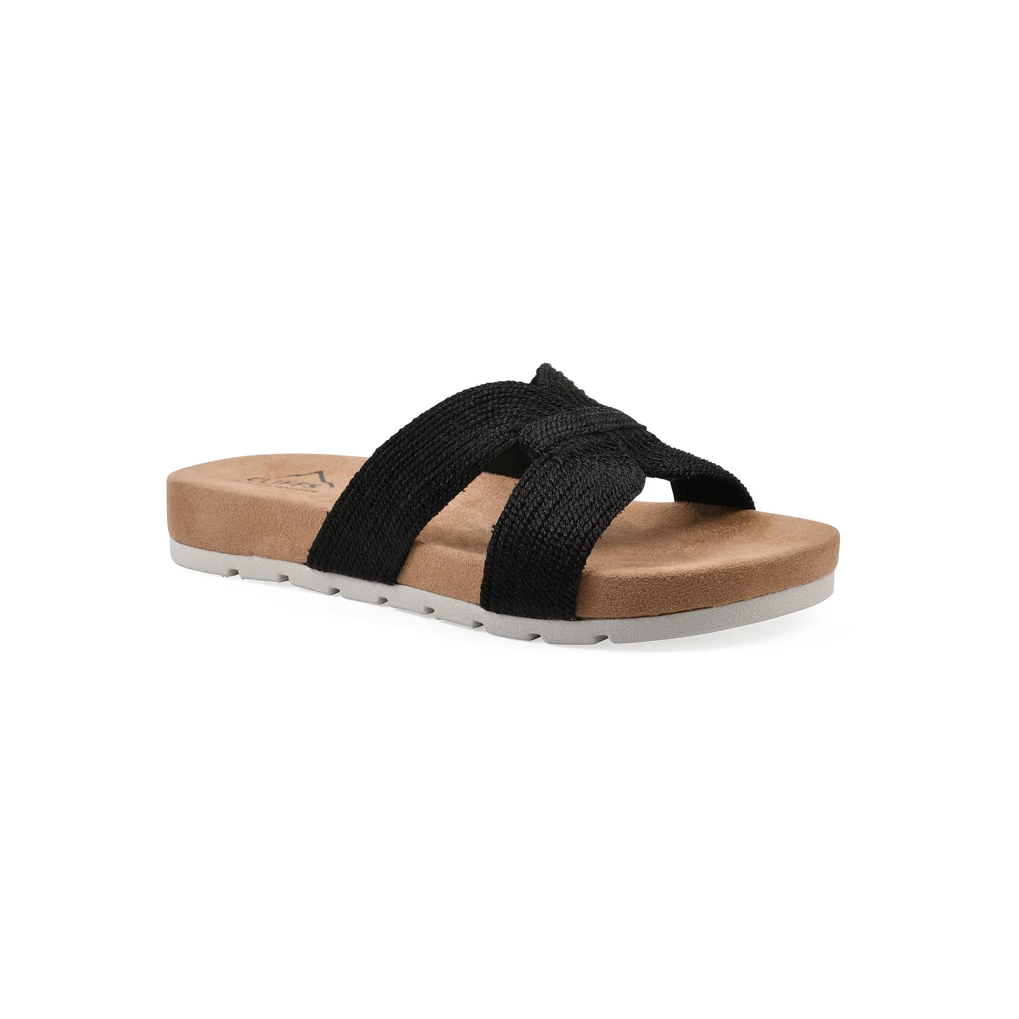 Cliffs by White Mountain Tindra Women's Slide Sandals, Size: 7.5, Black Raffia Product Image