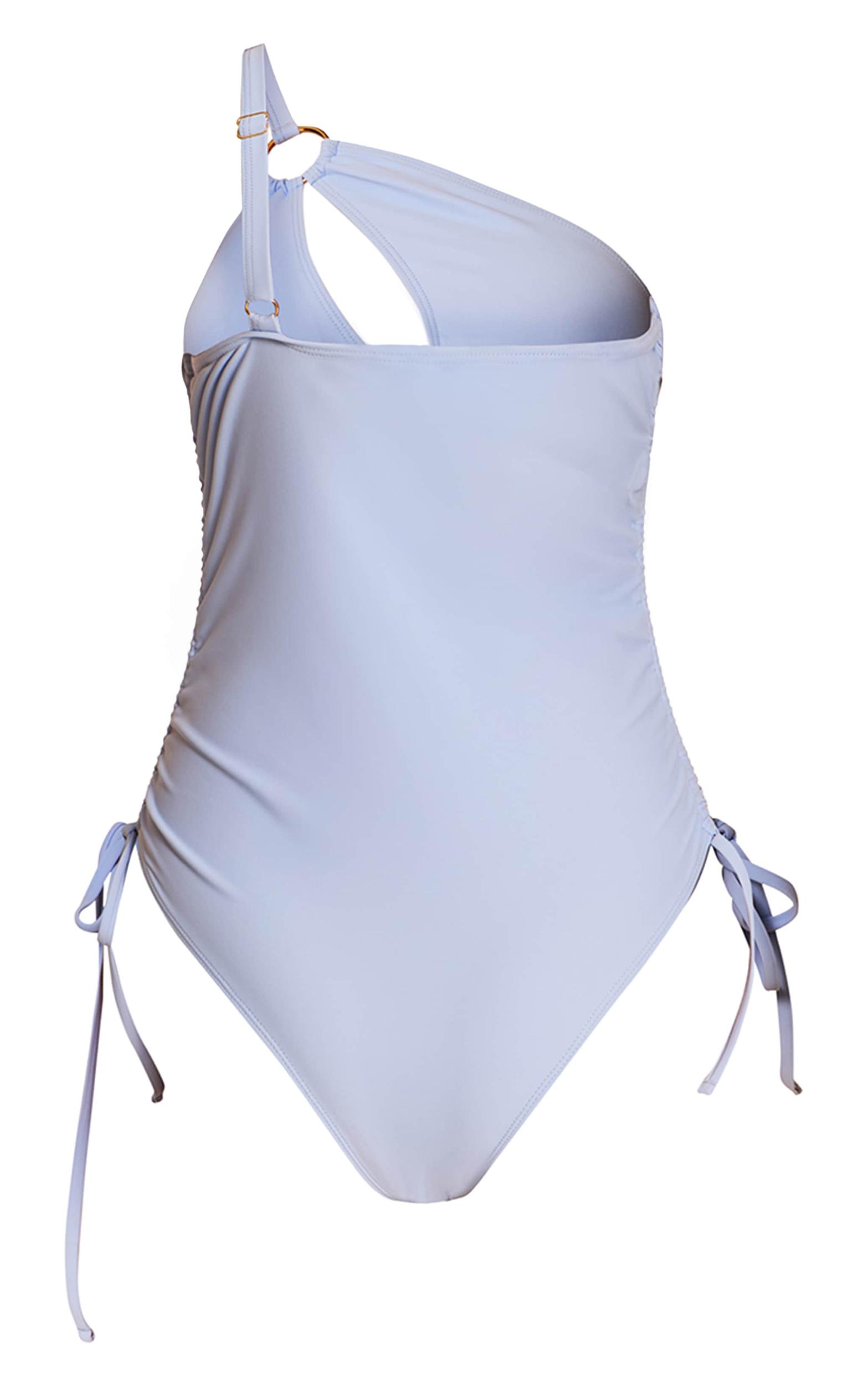 Blue One Shoulder Underwired Swimsuit Product Image