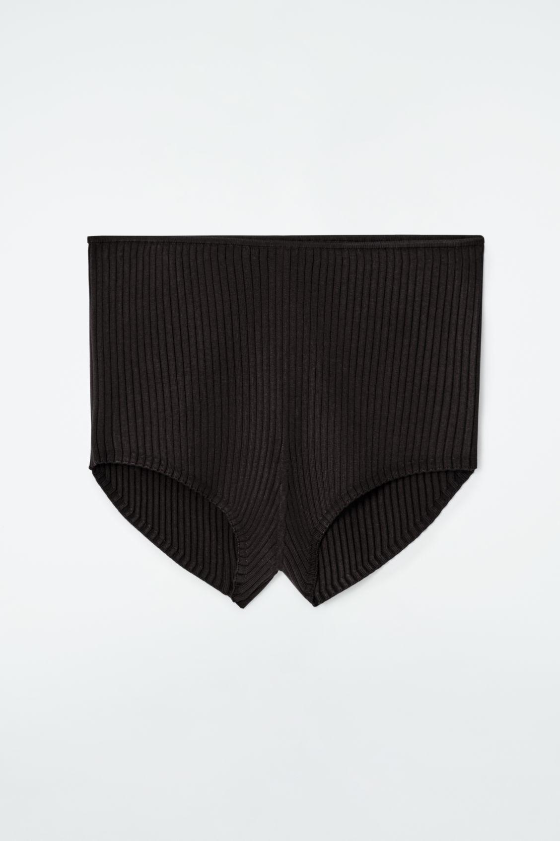 RIB-KNIT SILK MICRO SHORTS Product Image