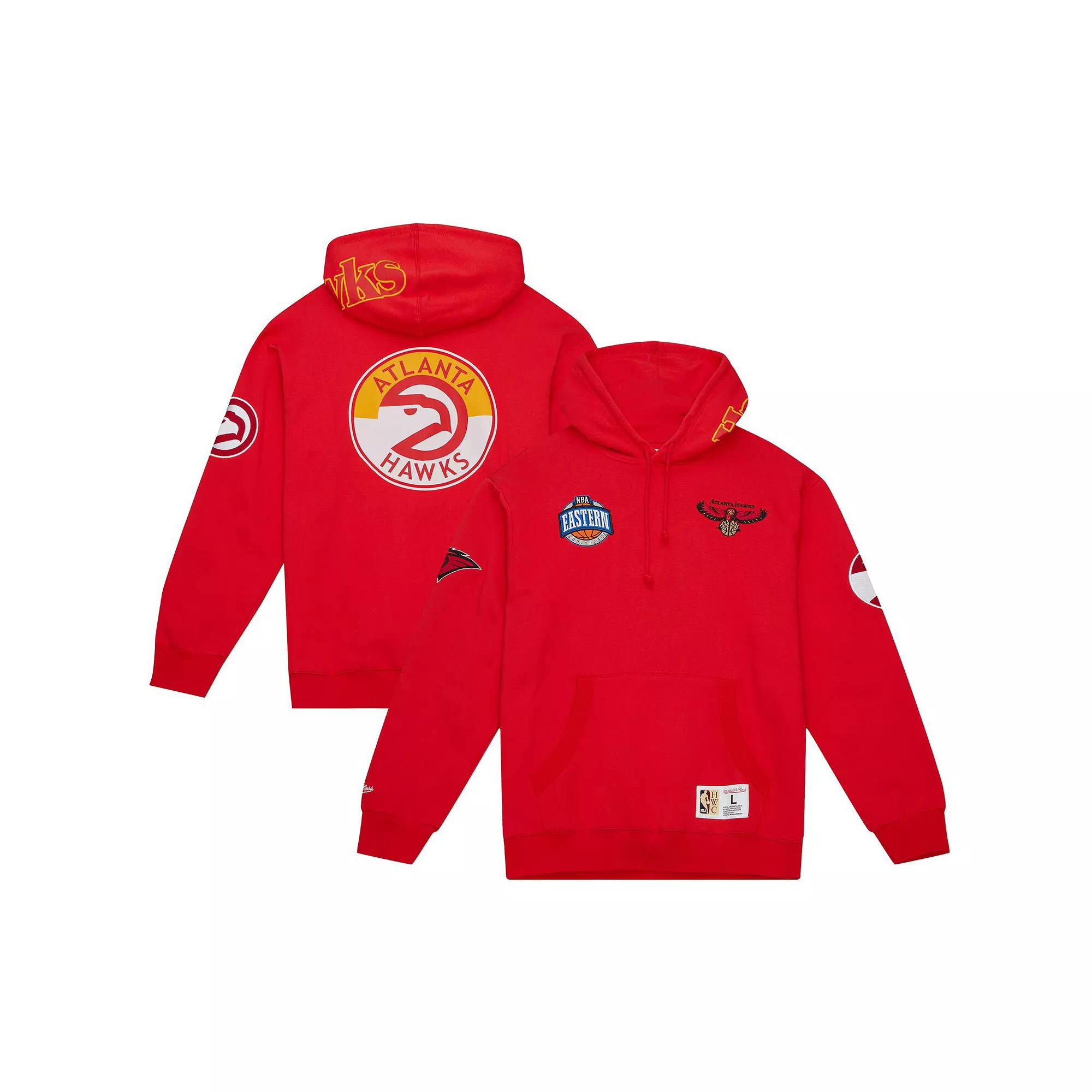 Men's Mitchell & Ness  Red Atlanta Hawks Hardwood Classics City Collection Fleece Pullover Hoodie, Size: XL Product Image