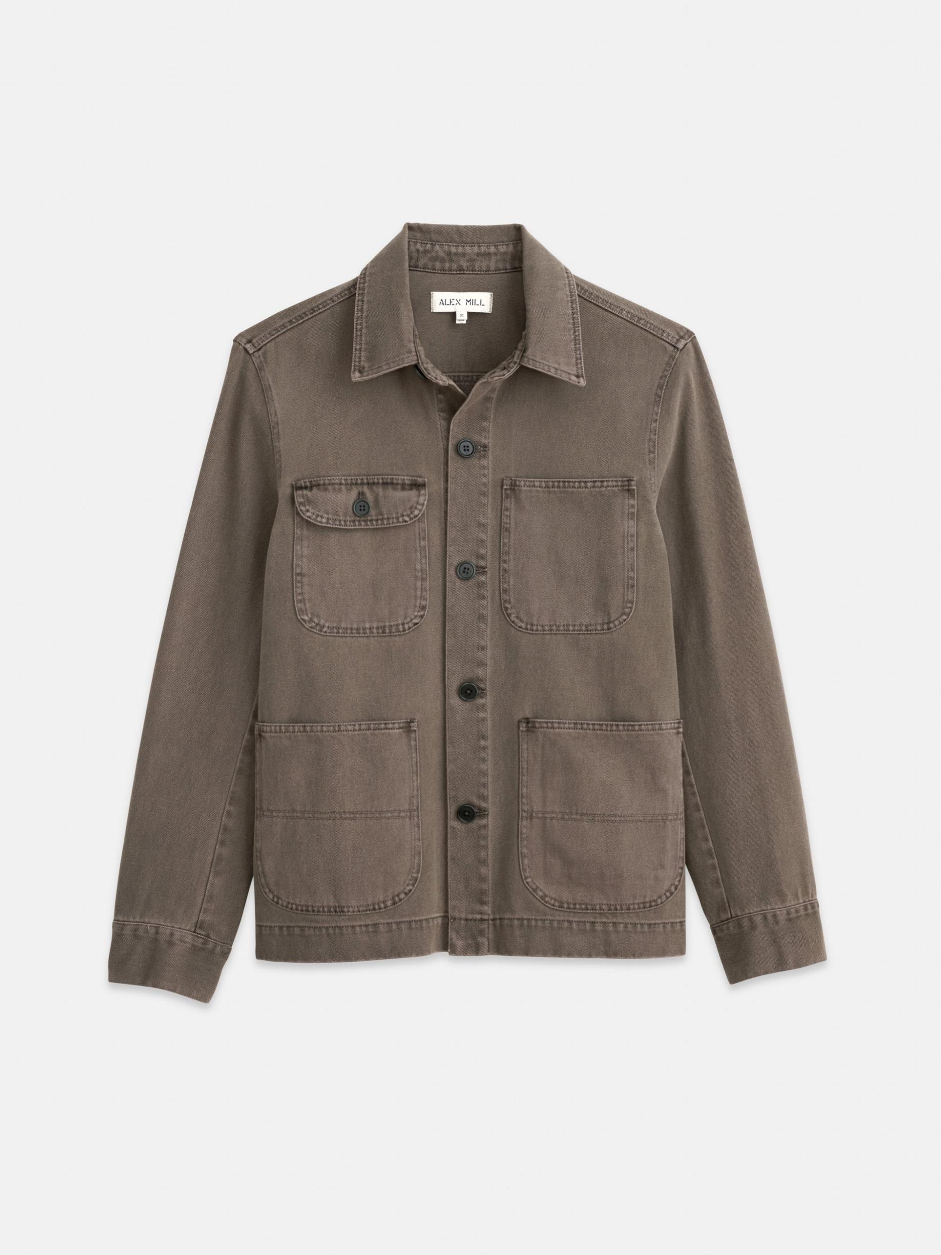 Garment Dyed Work Jacket in Recycled Denim Product Image