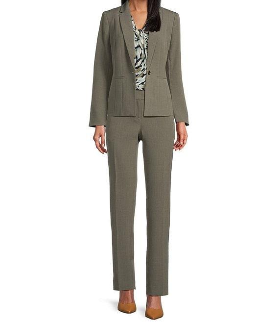 Kasper Stretch Crepe Notch Lapel Neckline Long Sleeve Blazer Product Image