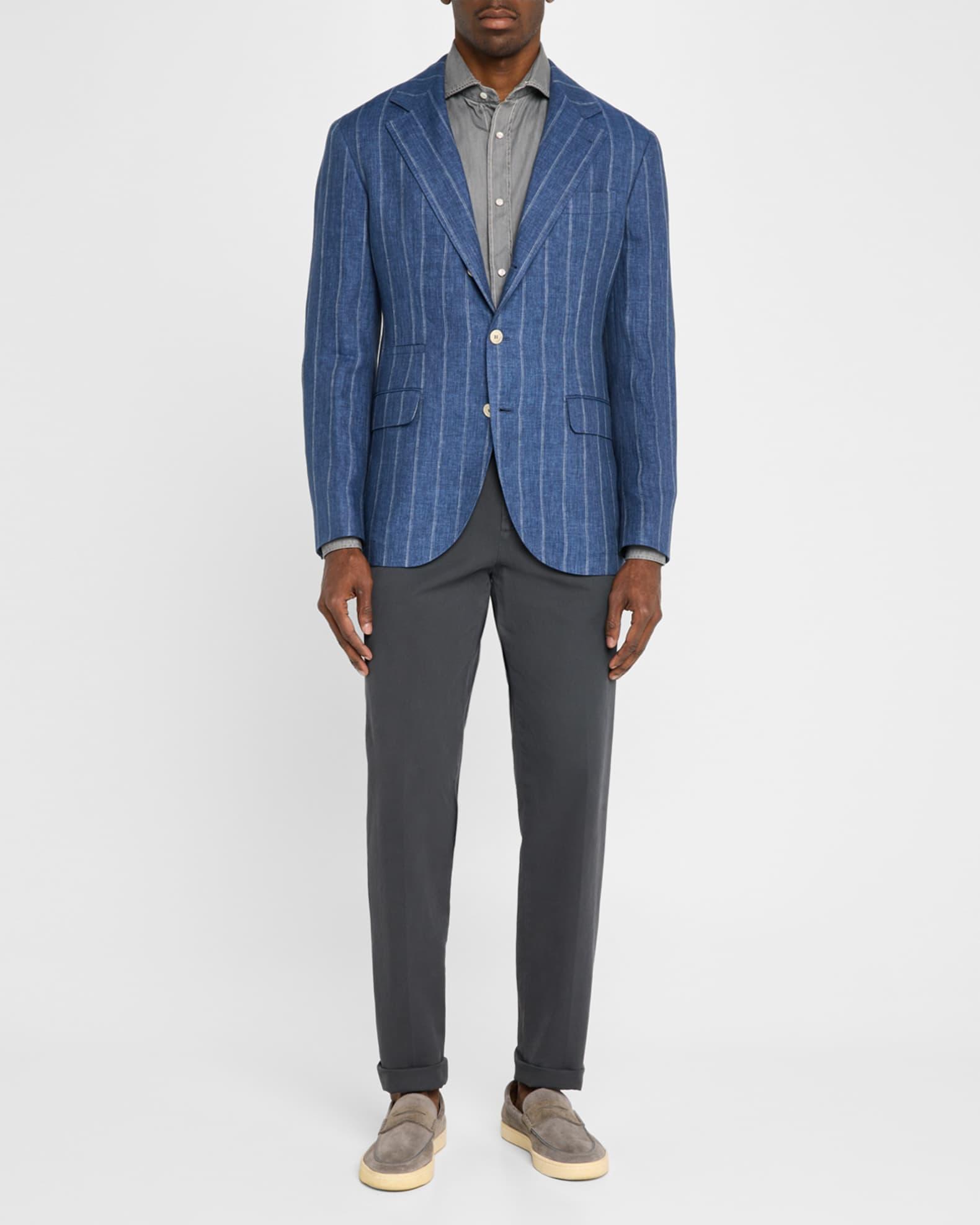 Men's Linen Pinstripe Single-Breasted Sport Coat Product Image