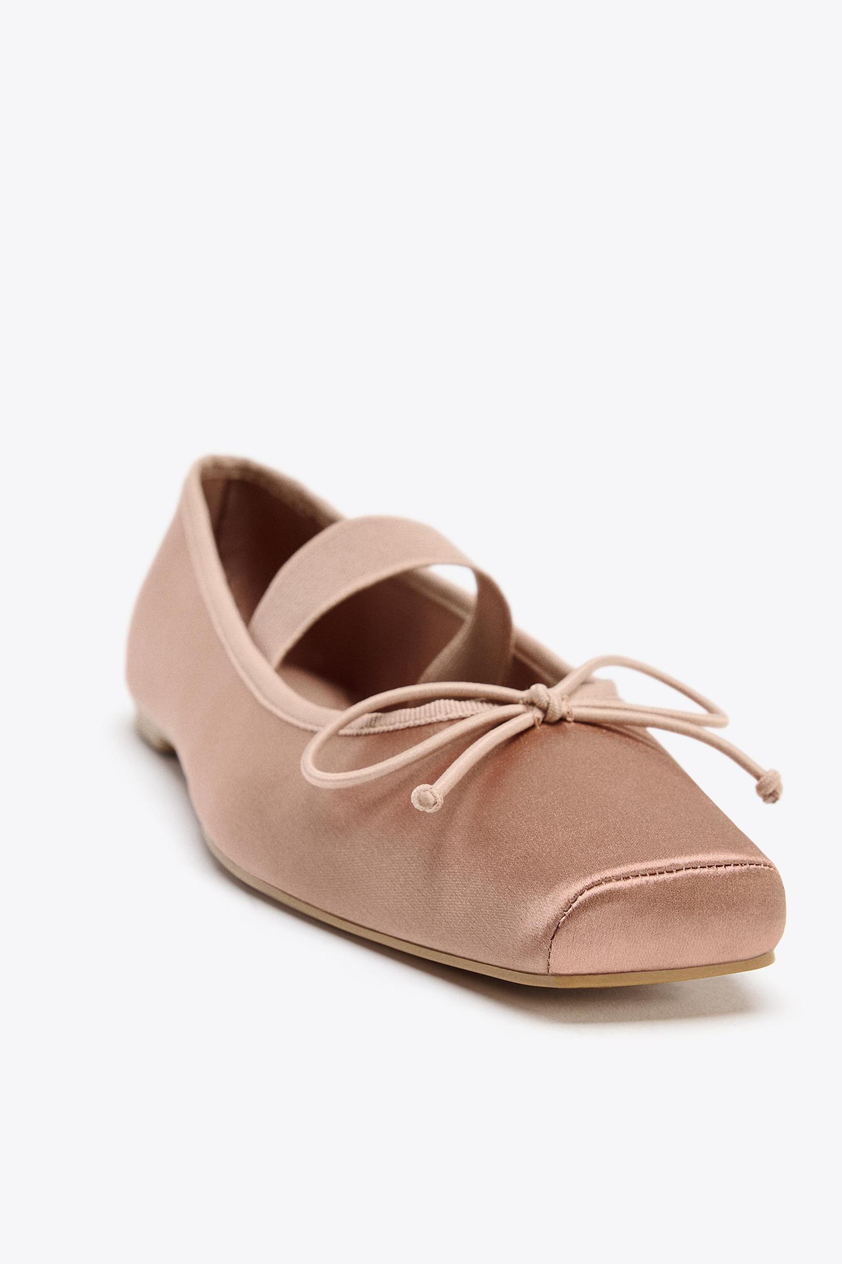 SATIN BOW BALLET FLATS Product Image