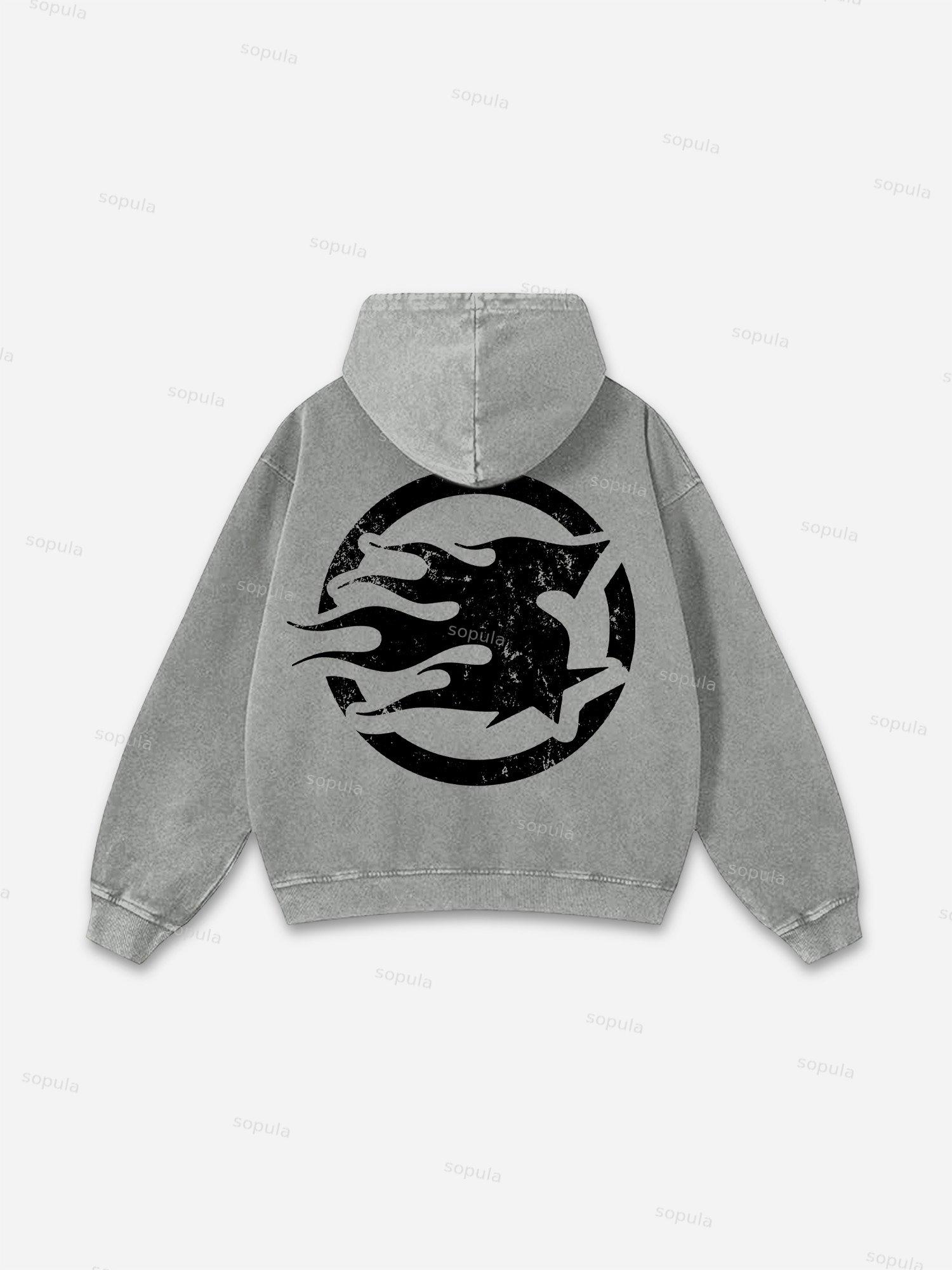 Sopula Basic Graphic Washed Hoodie Product Image