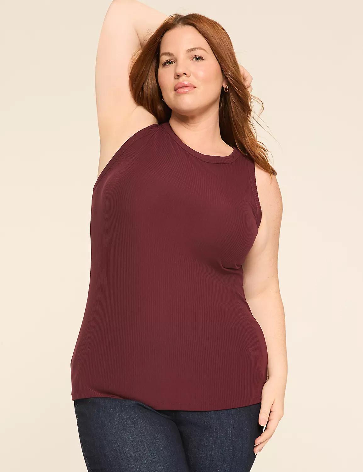 High-Neck Rib Tank Product Image