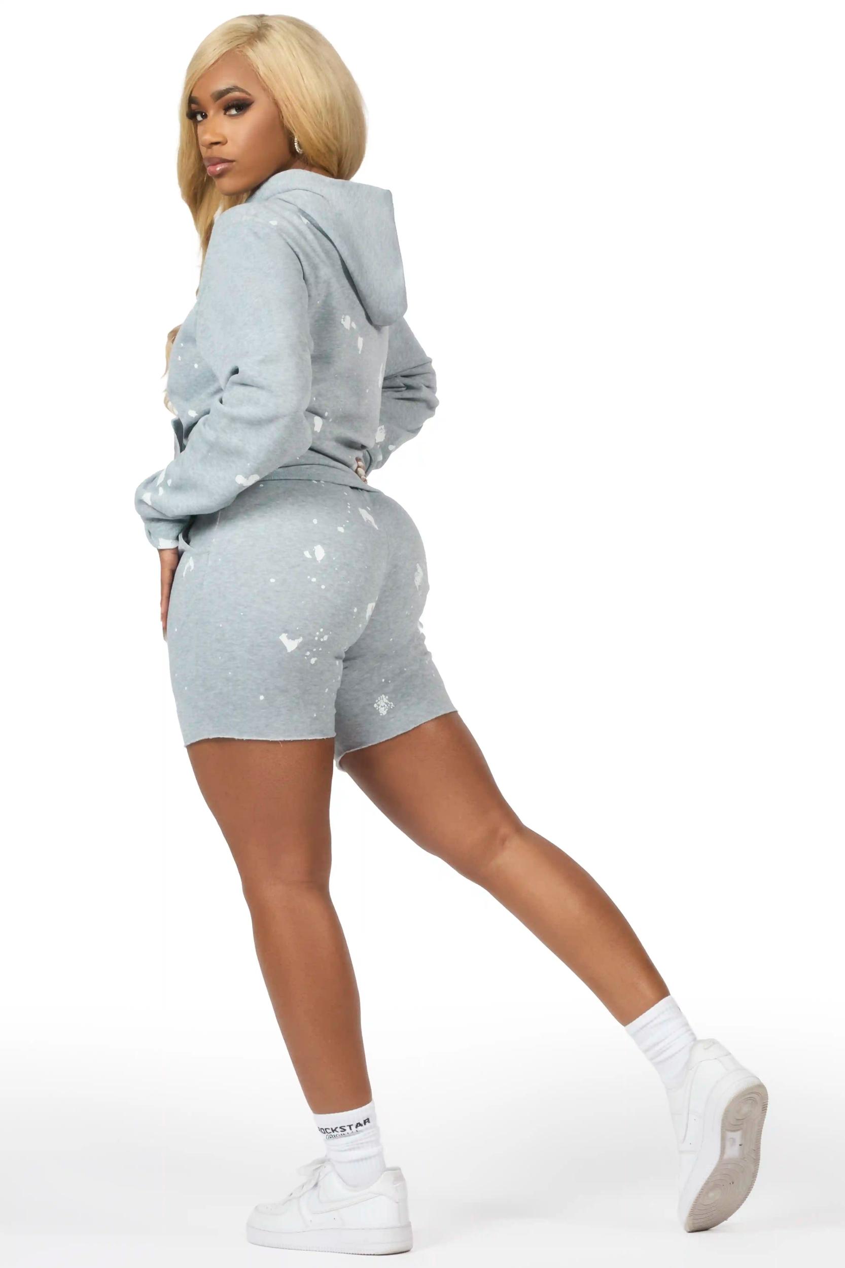 Just Between Us Heather Grey Short Set Female Product Image