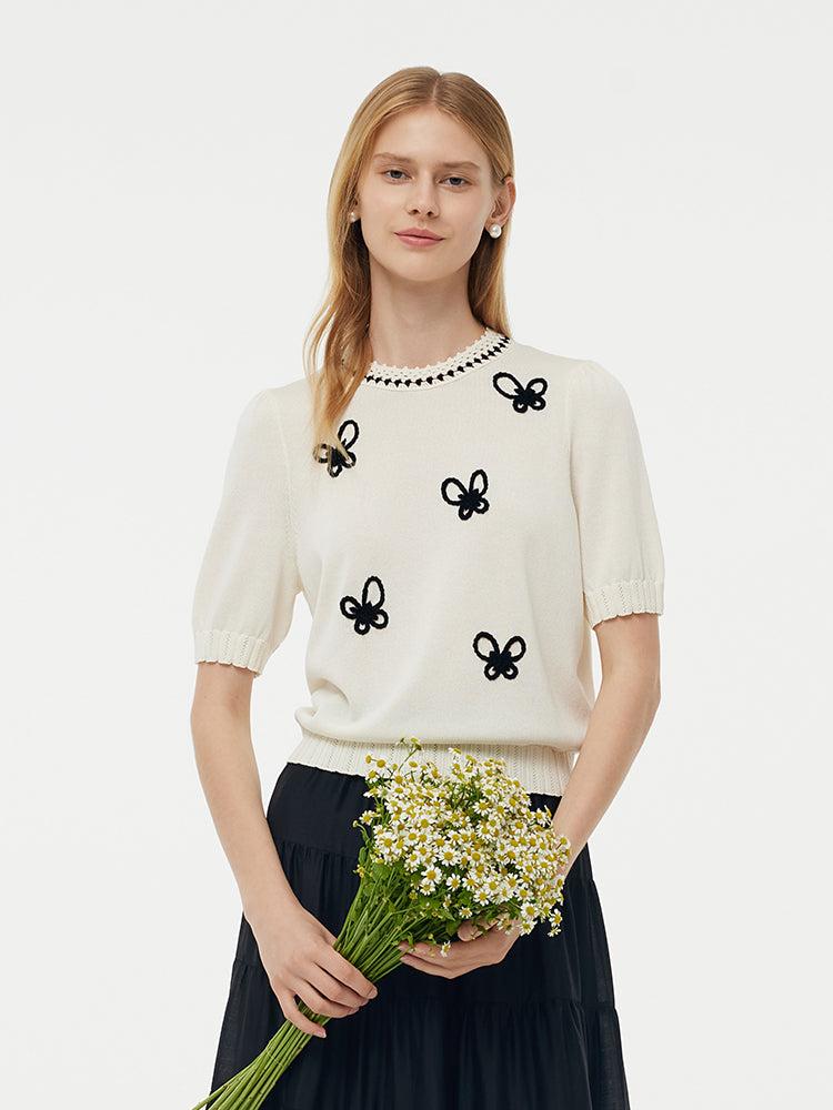 Tencel Butterfly Women Knit Top Product Image