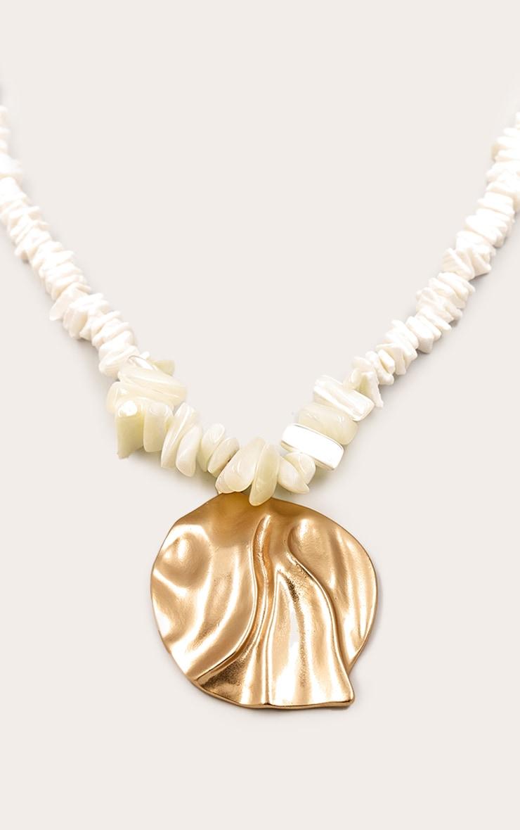 Cream Shell Molten Pendant Necklace Product Image