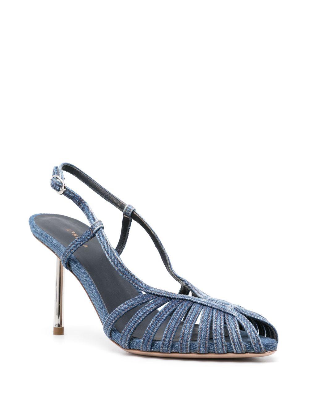 Cage 110mm denim slingback pumps Product Image