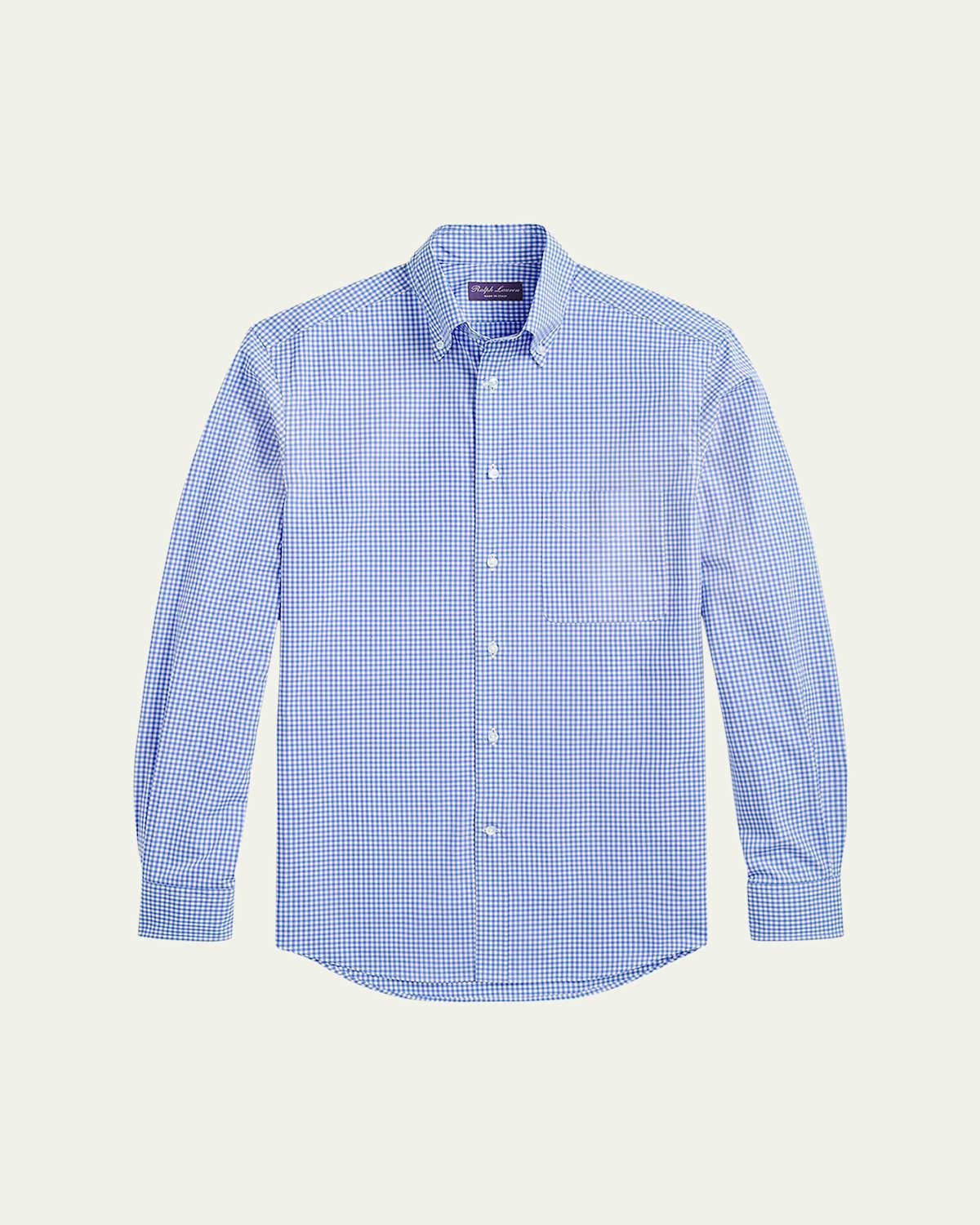 Mens Gingham Cotton Shirt Product Image