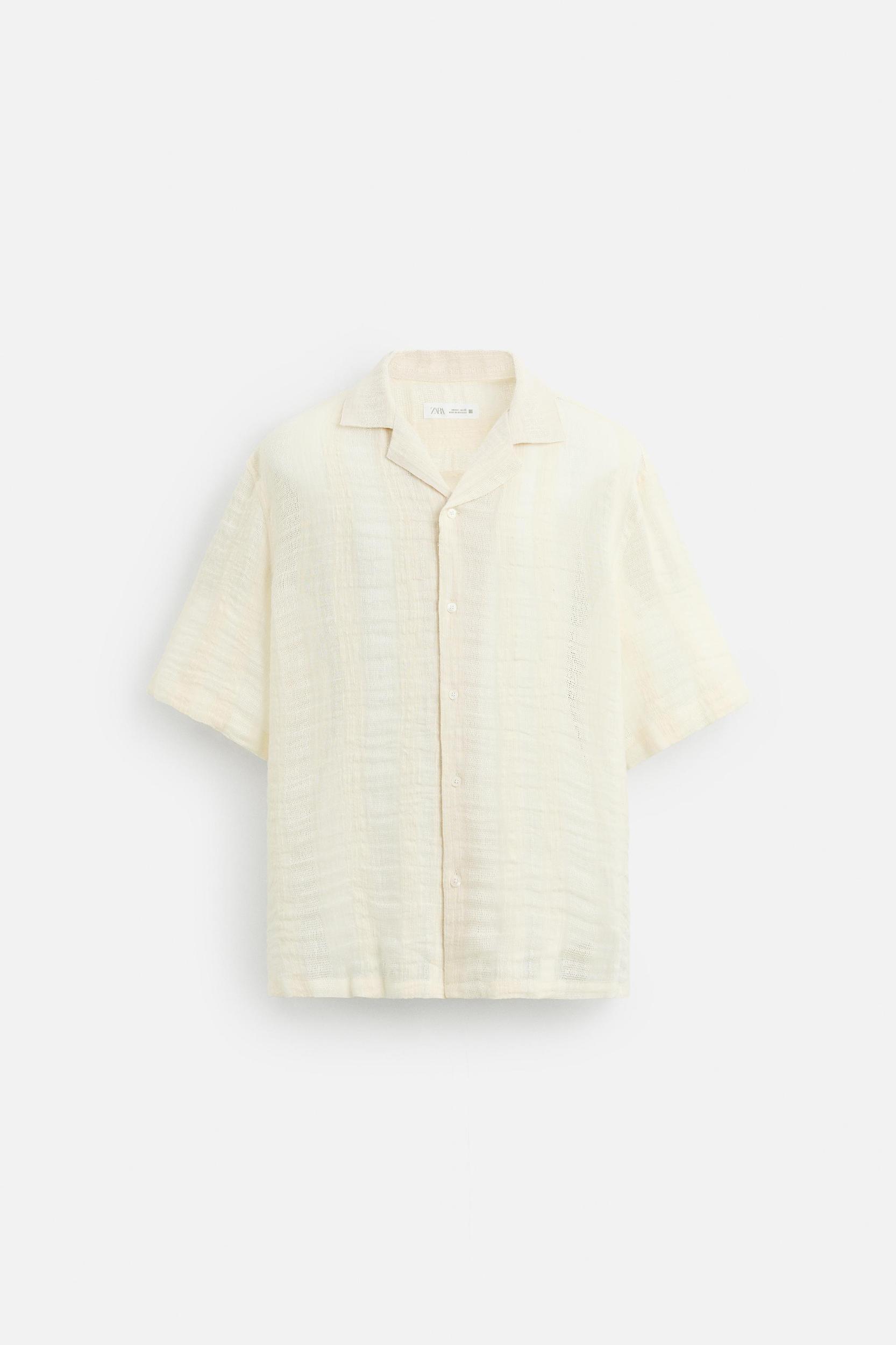 COTTON LINEN JACQUARD SHIRT Product Image